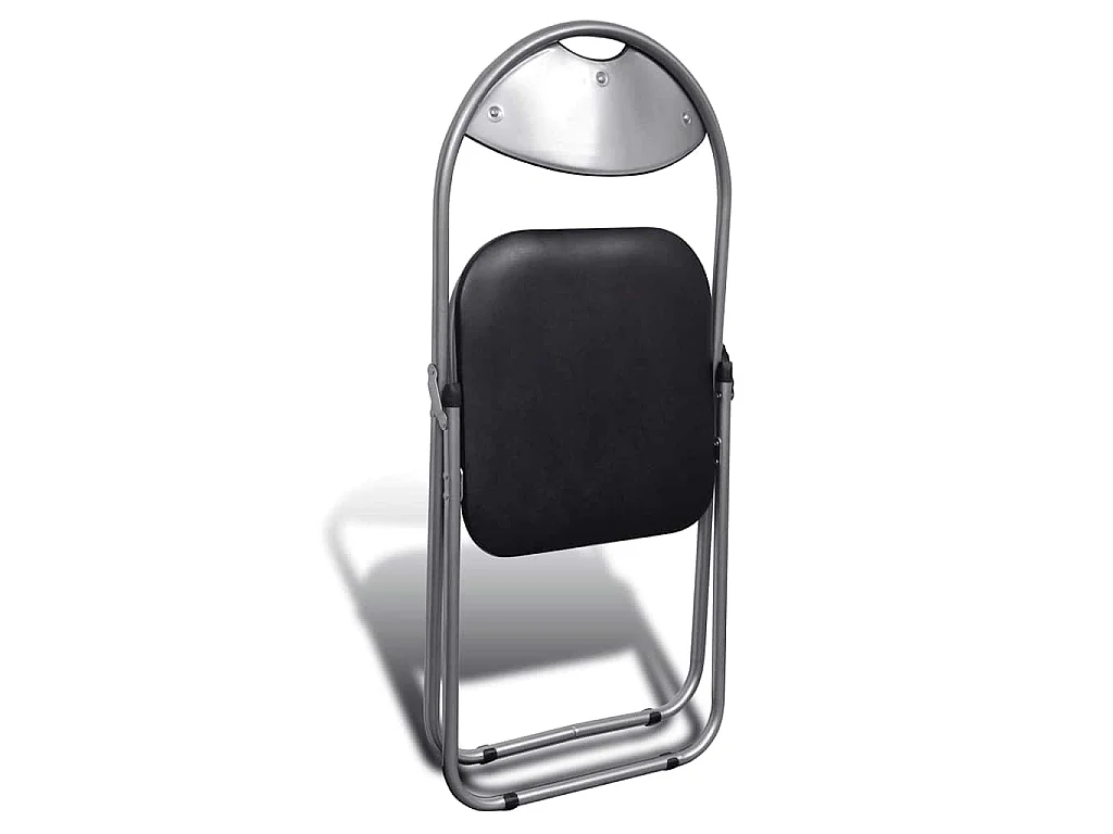 Chaises pliantes 6 pièces en similicuir noir et acier