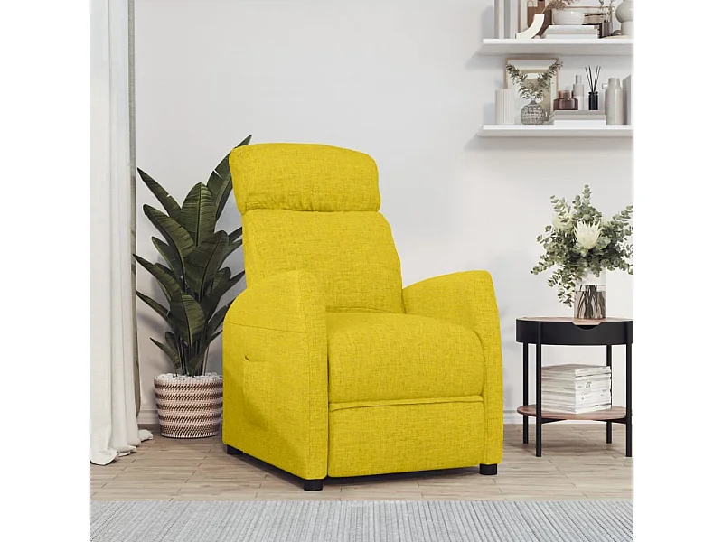 Sillón reclinable de tela amarillo claro