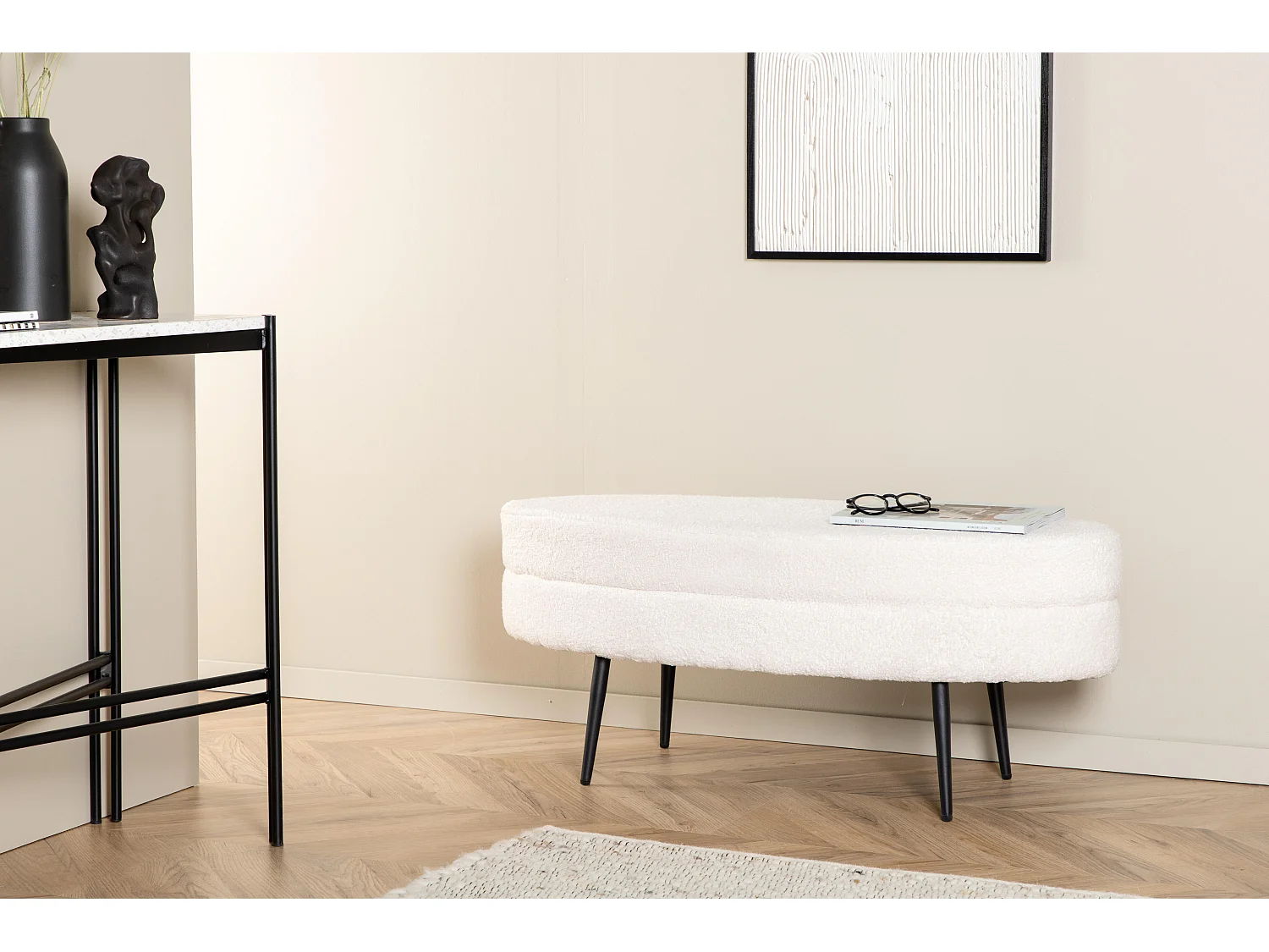 Poef OTTO P 1NOS 100x40x41 Wit