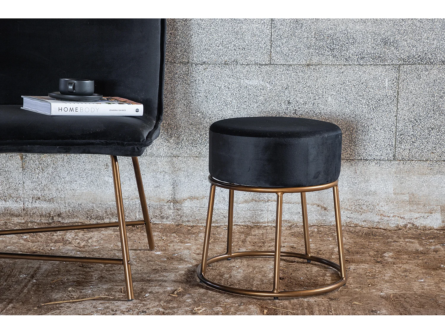 Pouf PETRA P 1NOS 46x46x47 Noir