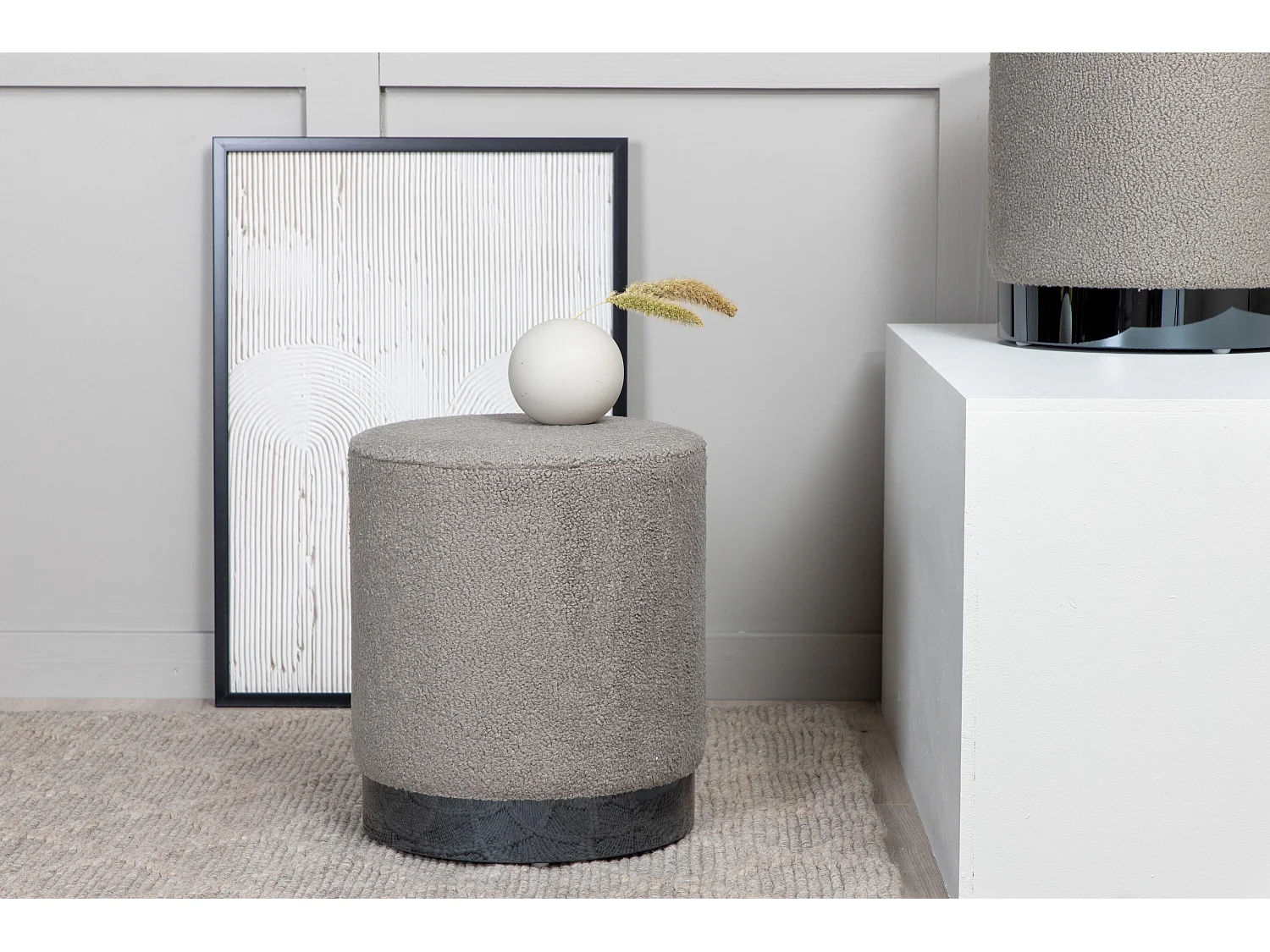 Poef BENJI P 1NOS 35x35x43 Grijs