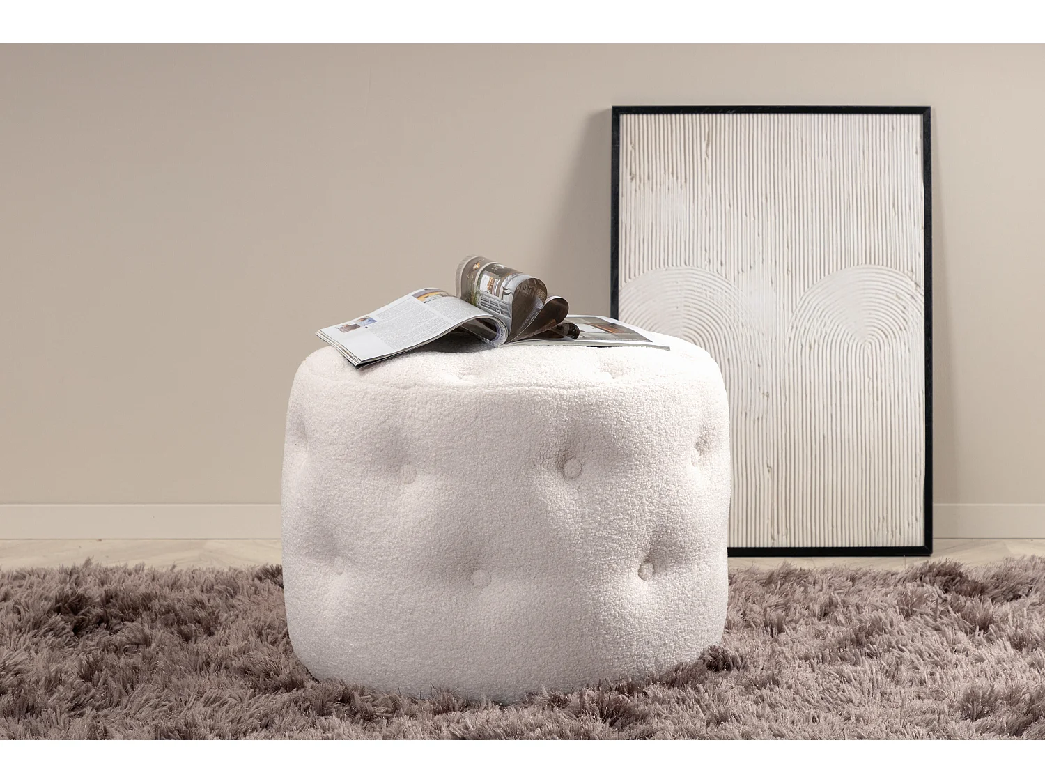 Puff BENJAMIN P 1NOS 55x55x44 Branco