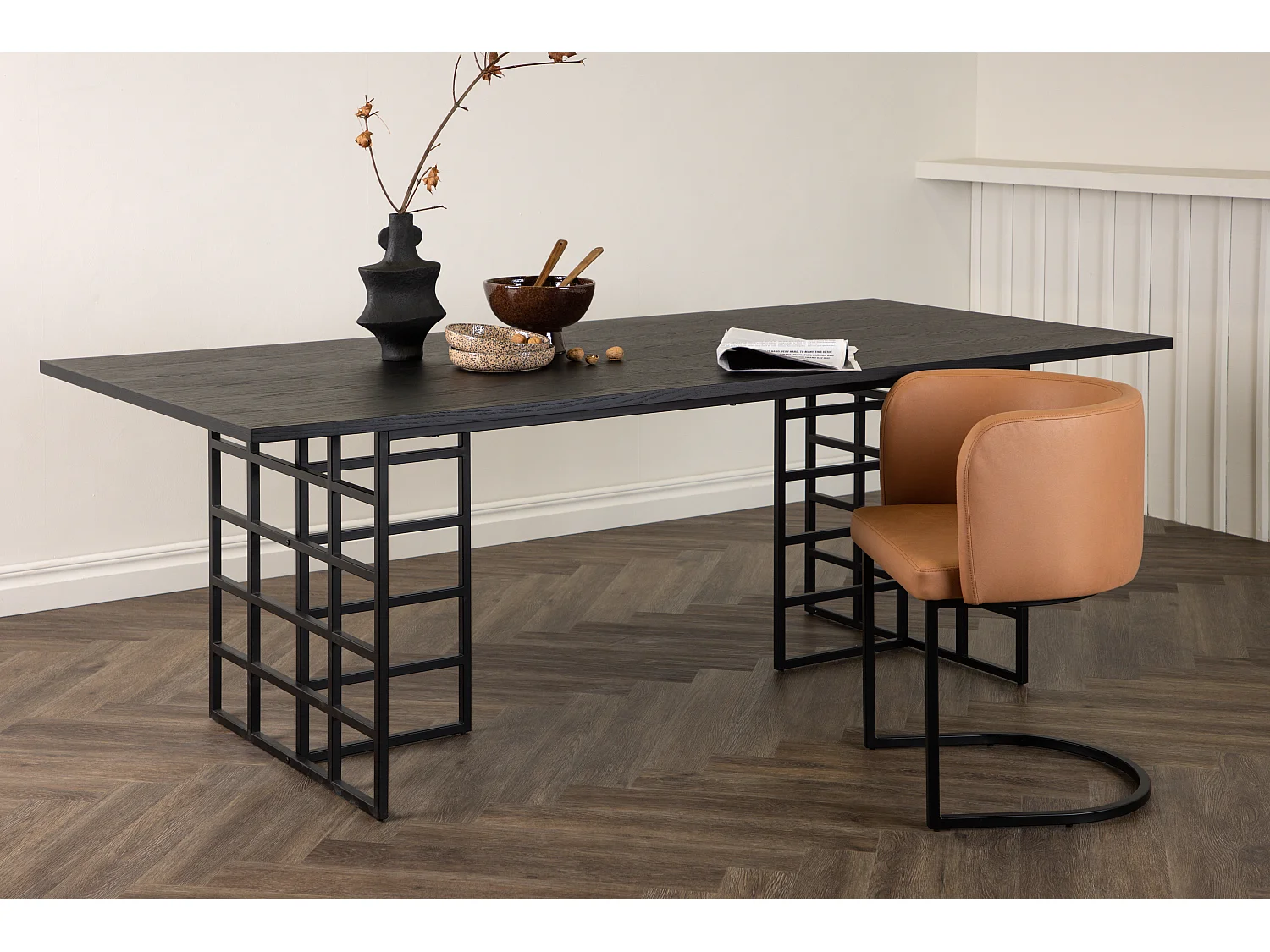 Table À Manger YSTAD DT100 100x220x75 Noir