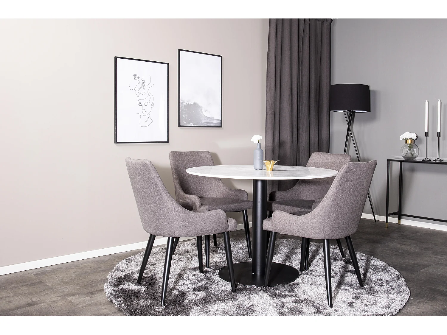 Eetkamertafel ESTELLE DT106 106x106x75 Wit