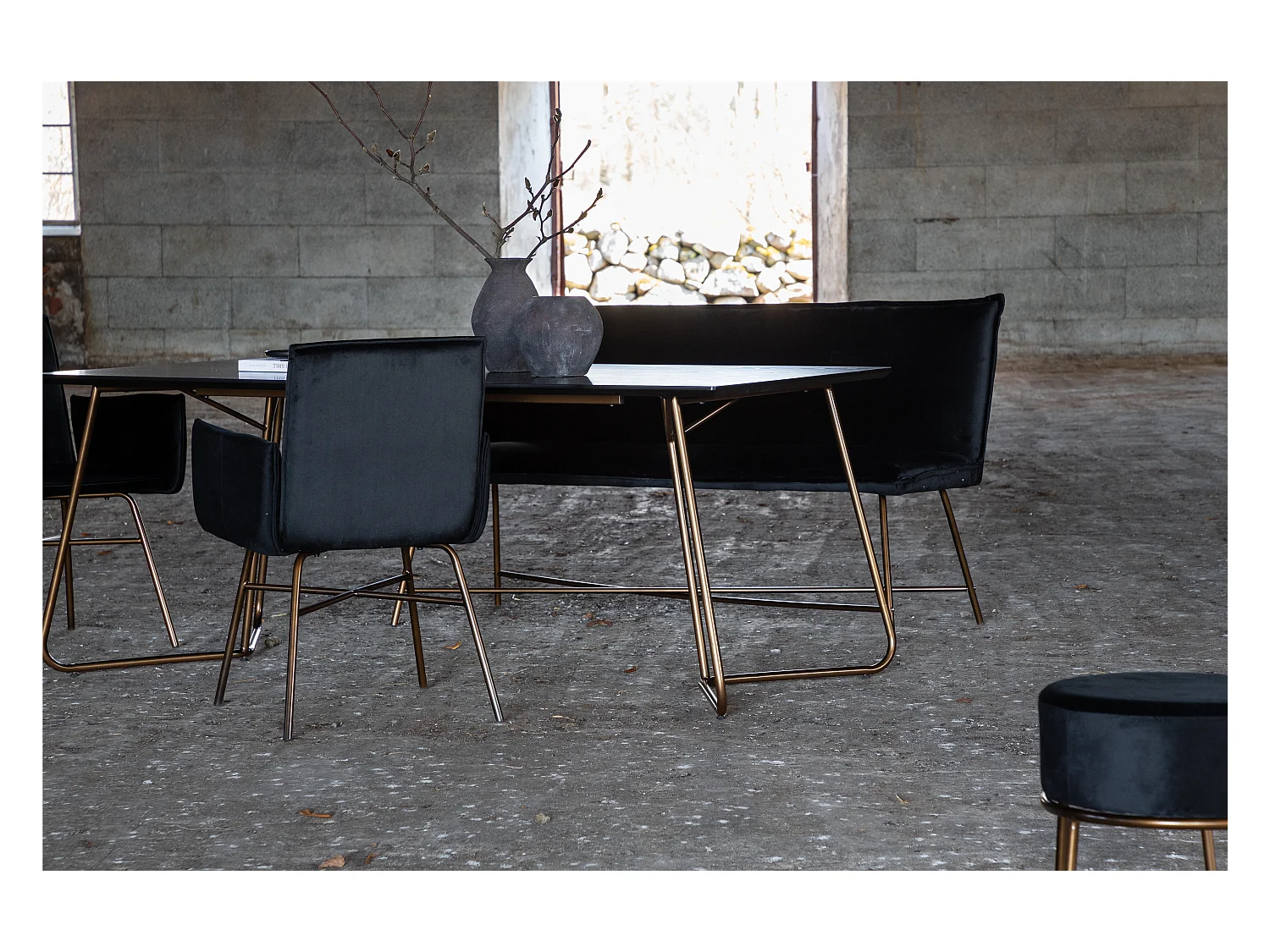 Eetkamertafel PETRA DT90 90x190x75 Zwart