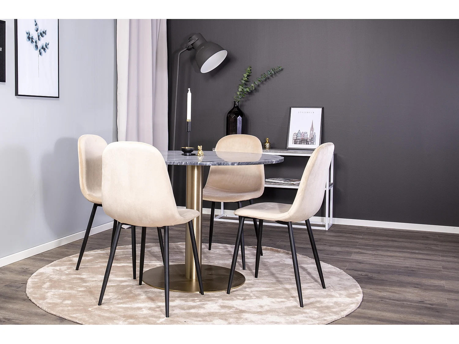 Eetkamertafel ESTELLE DT106 106x106x75 Grijs