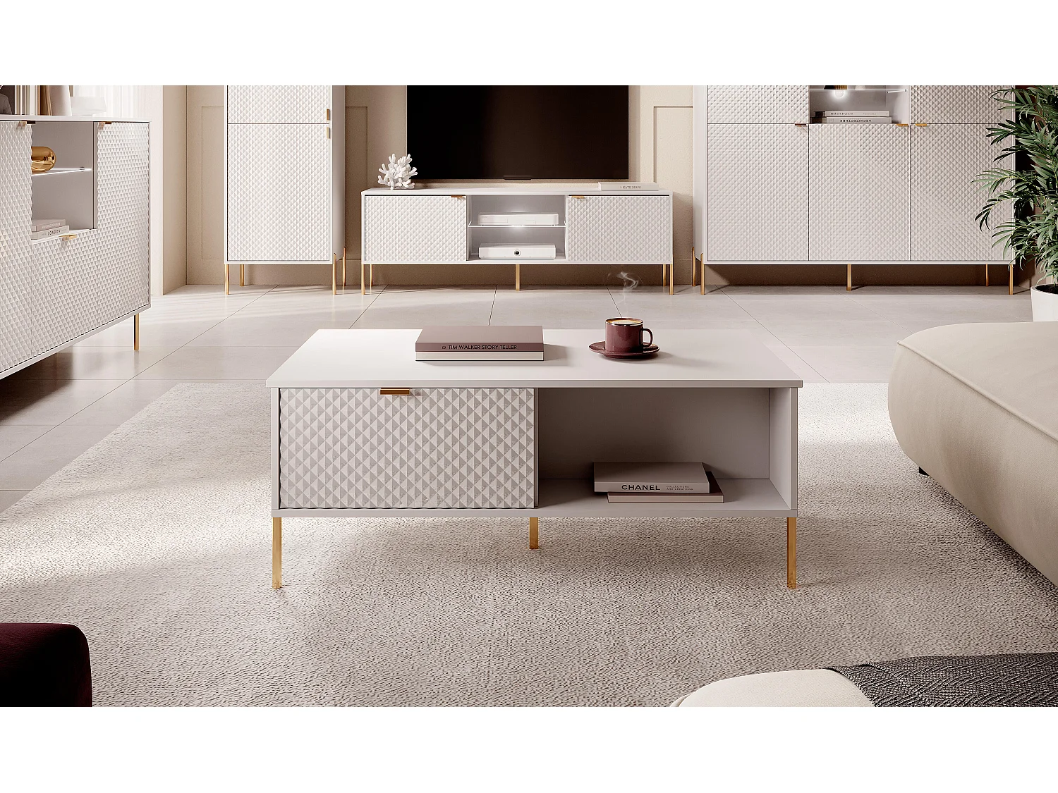 Mesa Centro DIAMO CT104 104x60x43 Branco