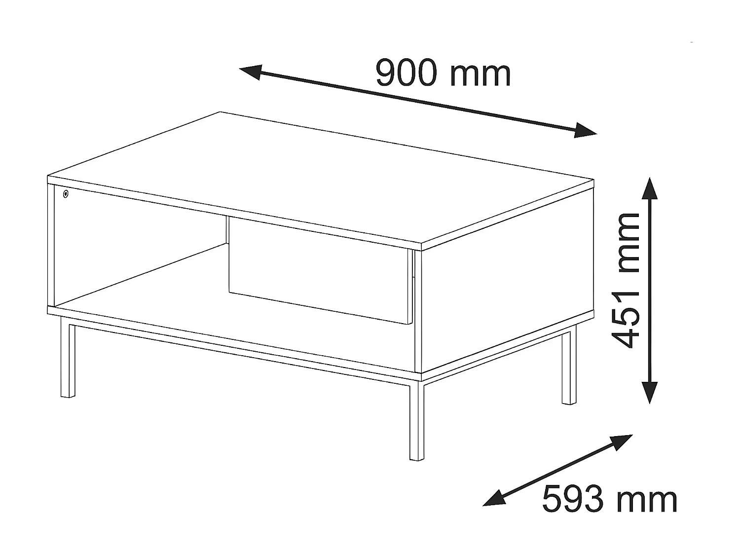 Table Basse RAVENNA B CT90 90x60x45 Blanc