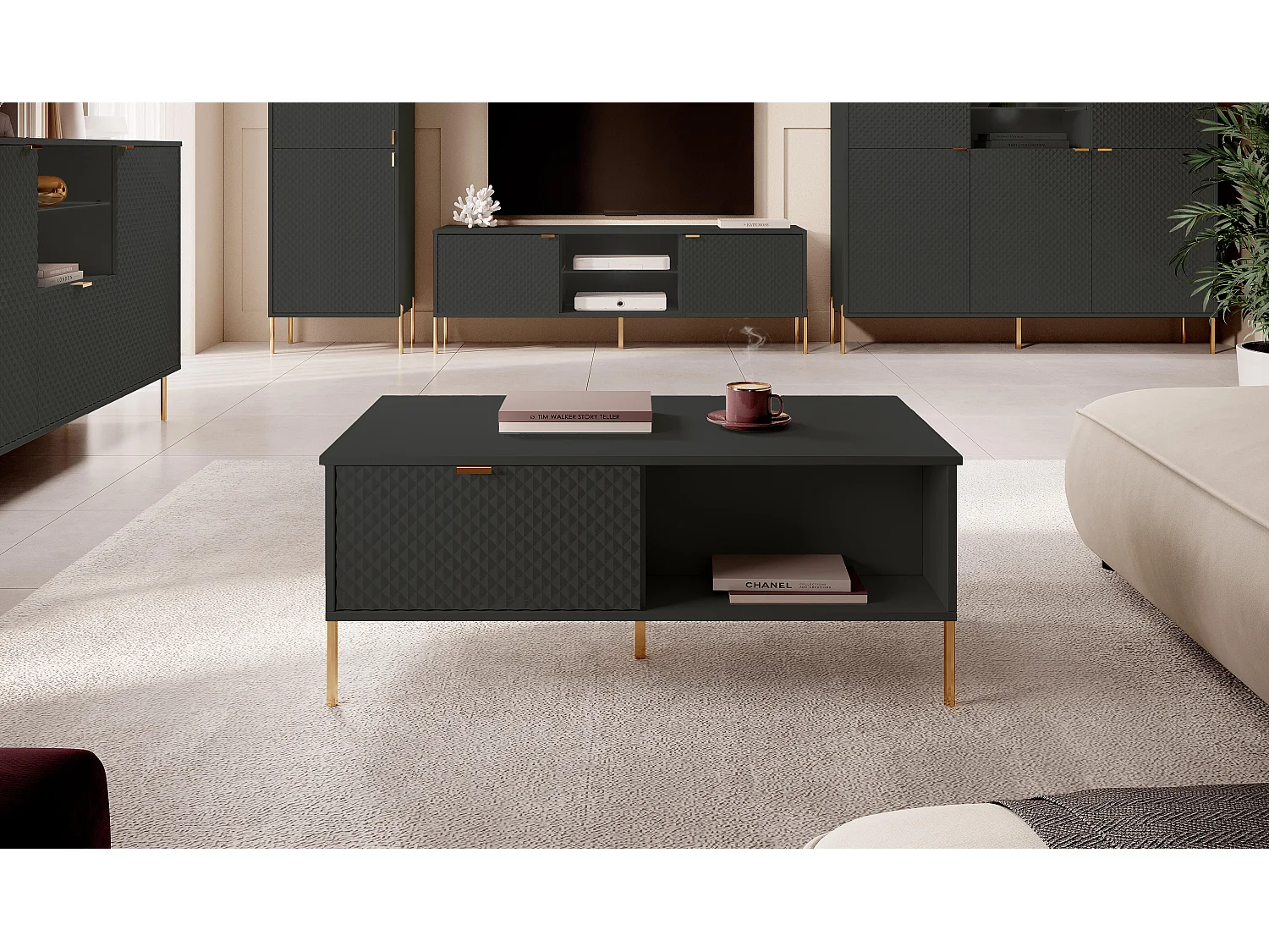 Salontafel DIAMO CT104 104x60x43 Zwart