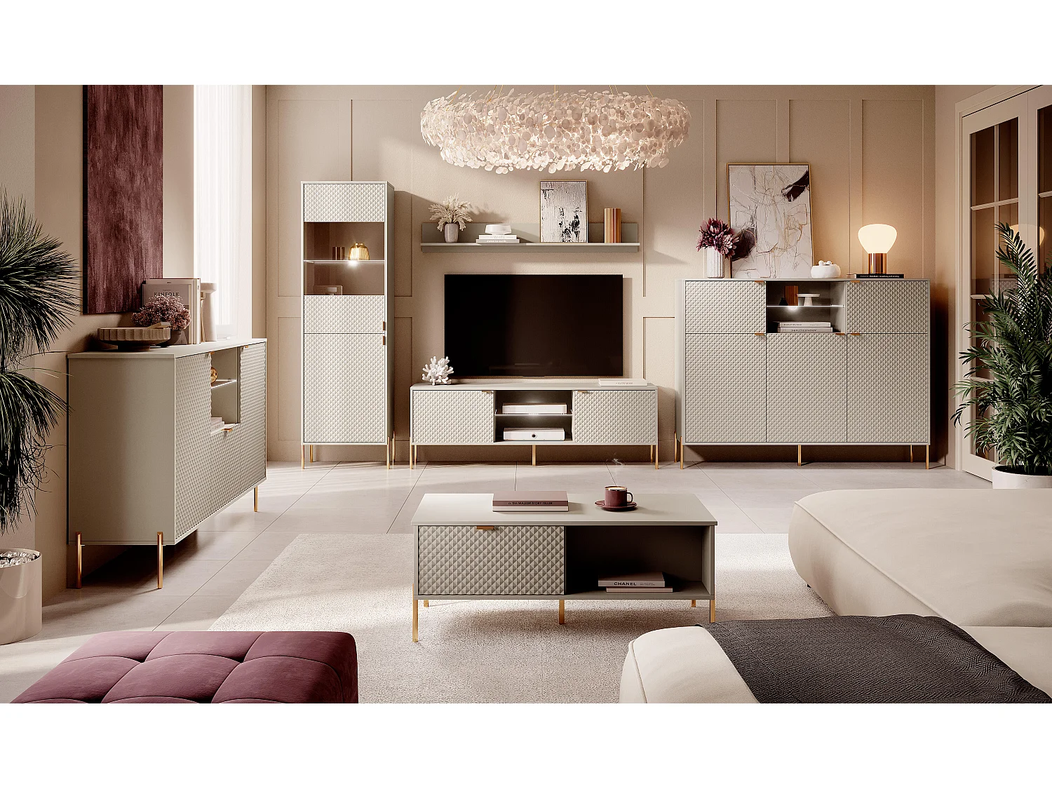 Couchtisch DIAMO CT104 104x60x43 Beige