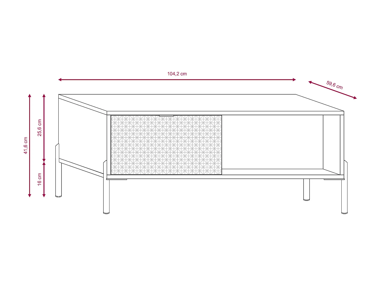 Couchtisch DIAMO CT104 104x60x43 Beige