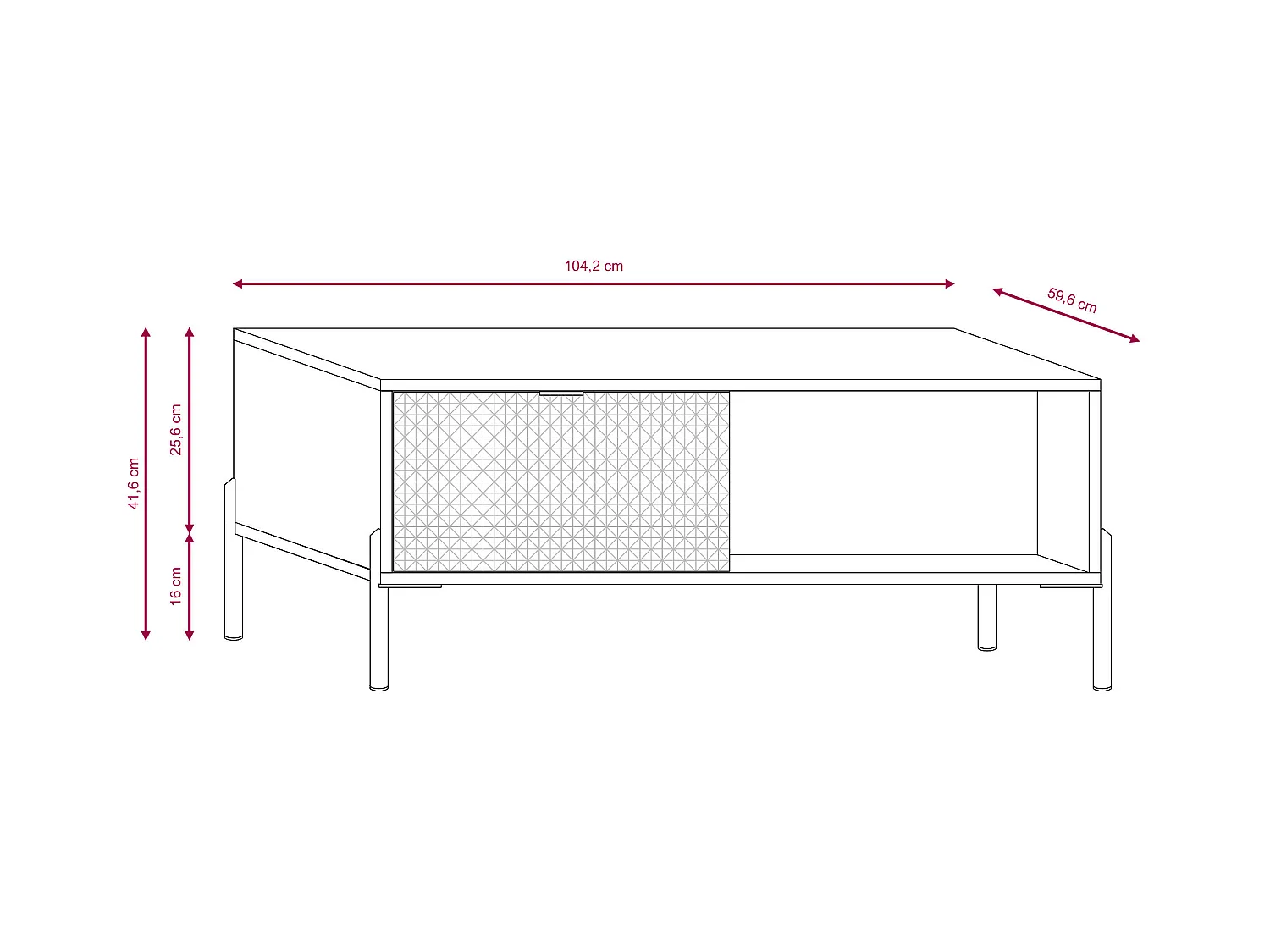 Salontafel DIAMO CT104 104x60x43 Beige