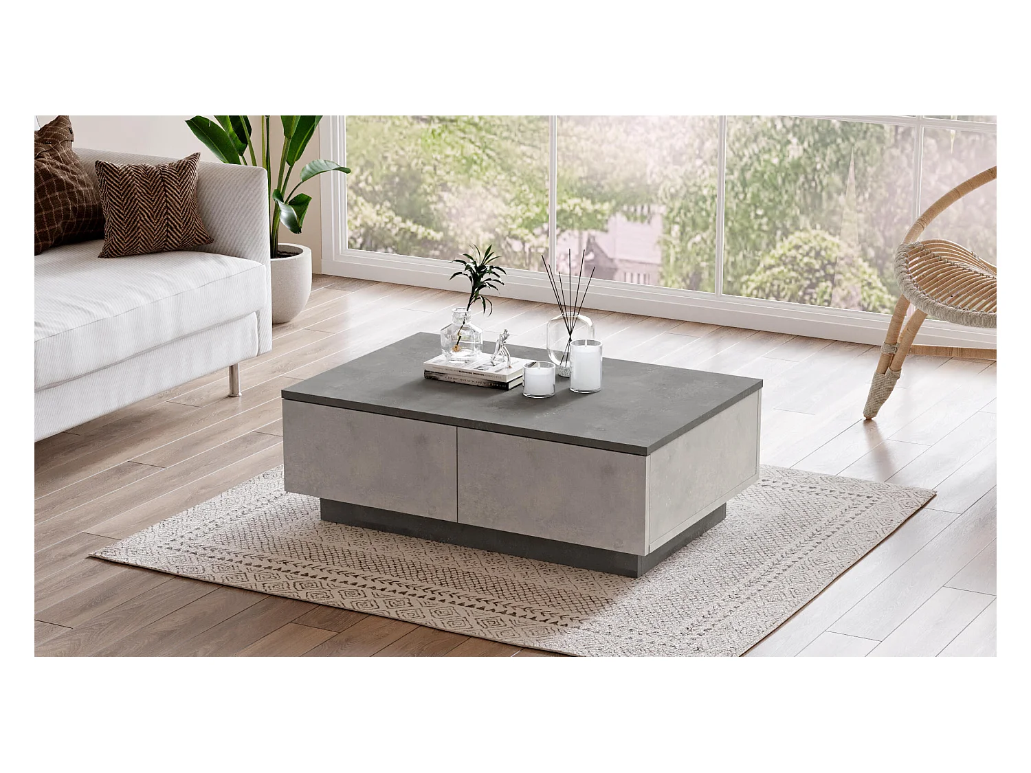 Table Basse LUVIO CT90 90x60x32 Gris