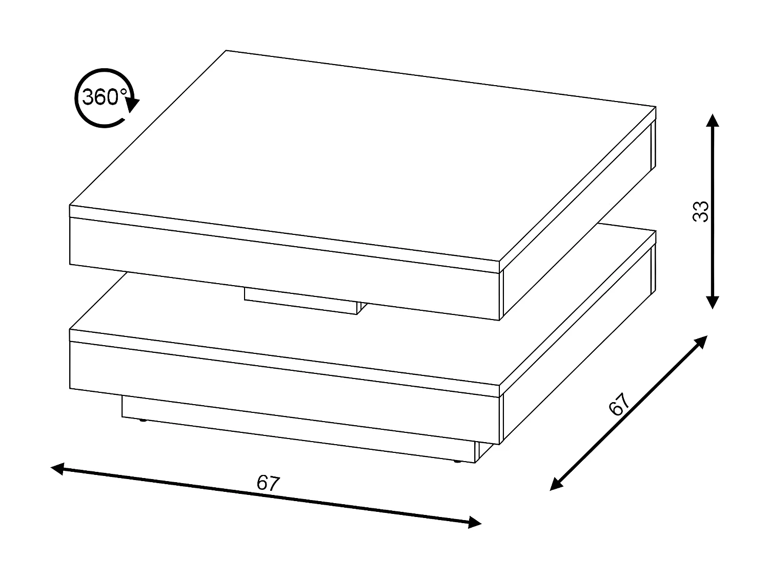 Table Basse PICO CT67 67x67x33 Blanc