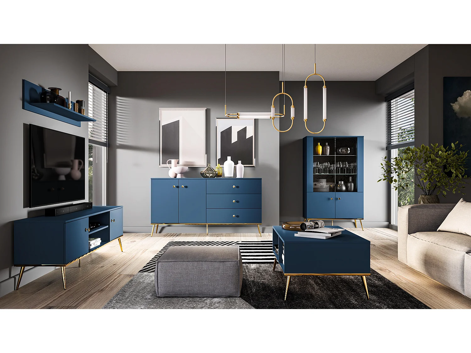 Salontafel MARINE CT90 90x60x42 Blauw