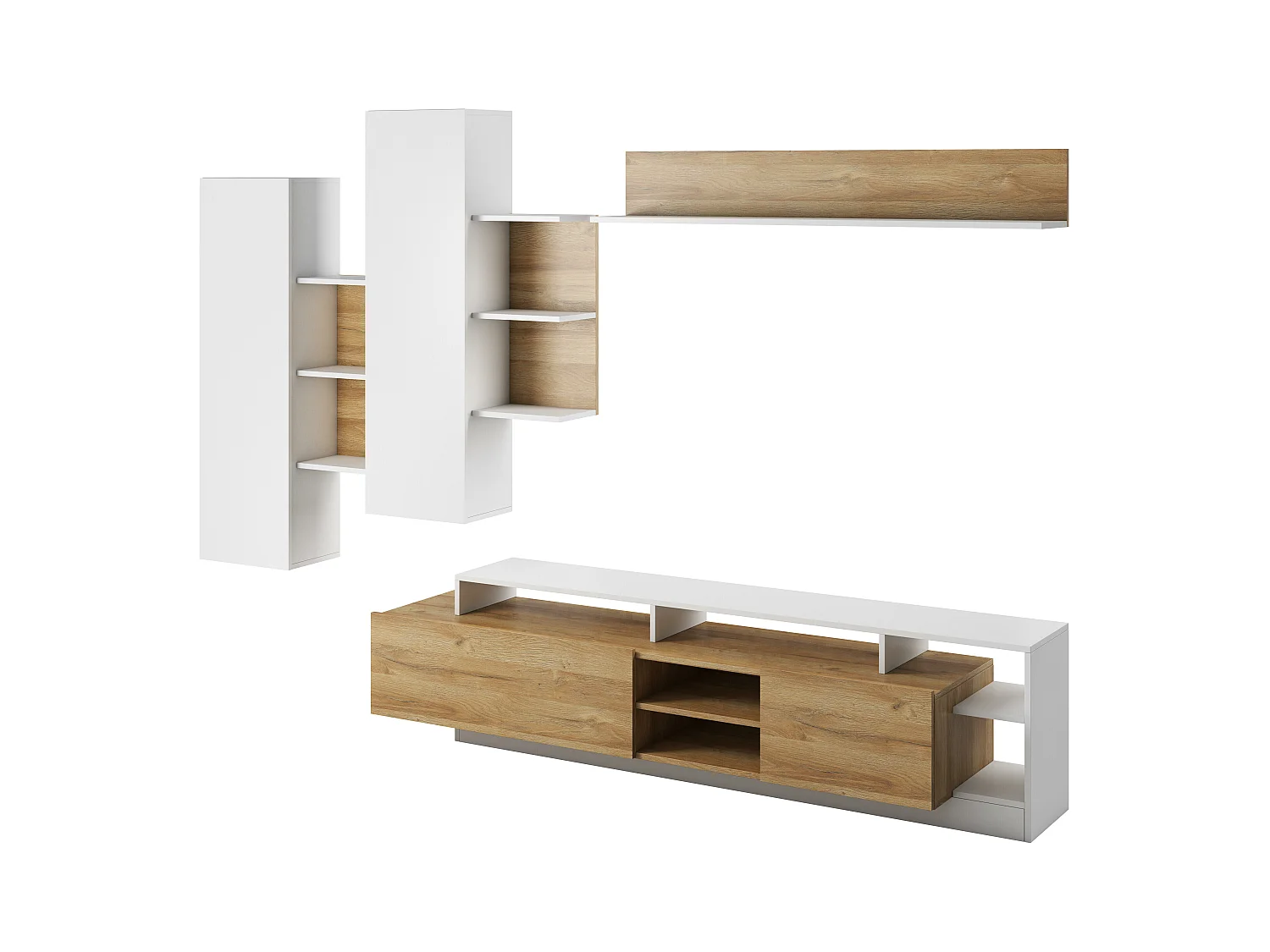 Wandkast ALVA WU 2D9S 260x44x120 Wit