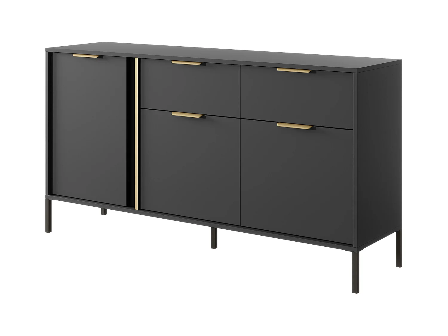 Commode LARS COD154 3D2D 154x40x82 Noir