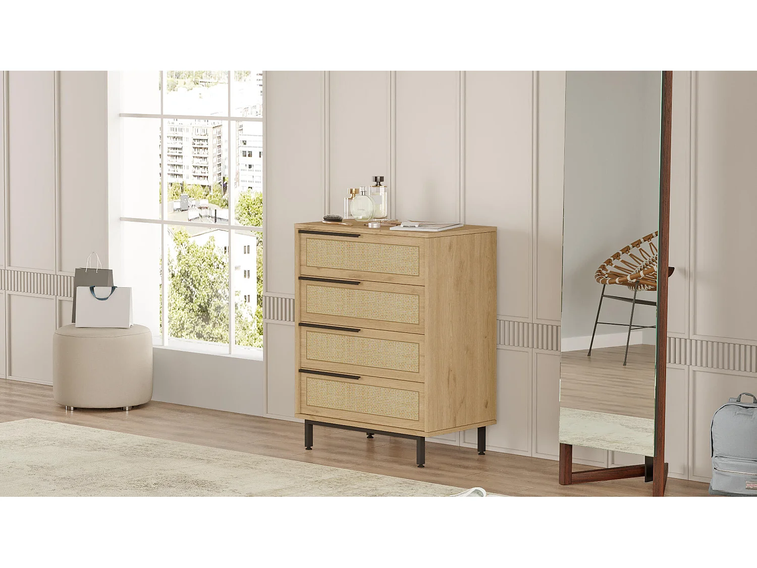 Ladekast OCEAN COD75 4D 75x45x95 Lichtbeige