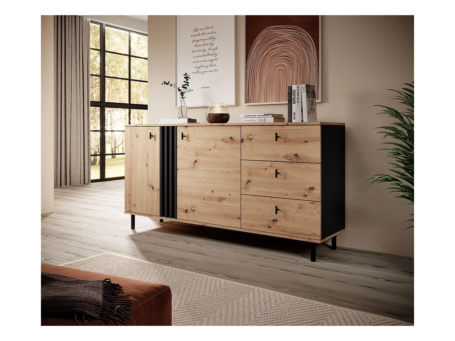 Commode MADIS COD165 2D3D 165x40x82 Beige
