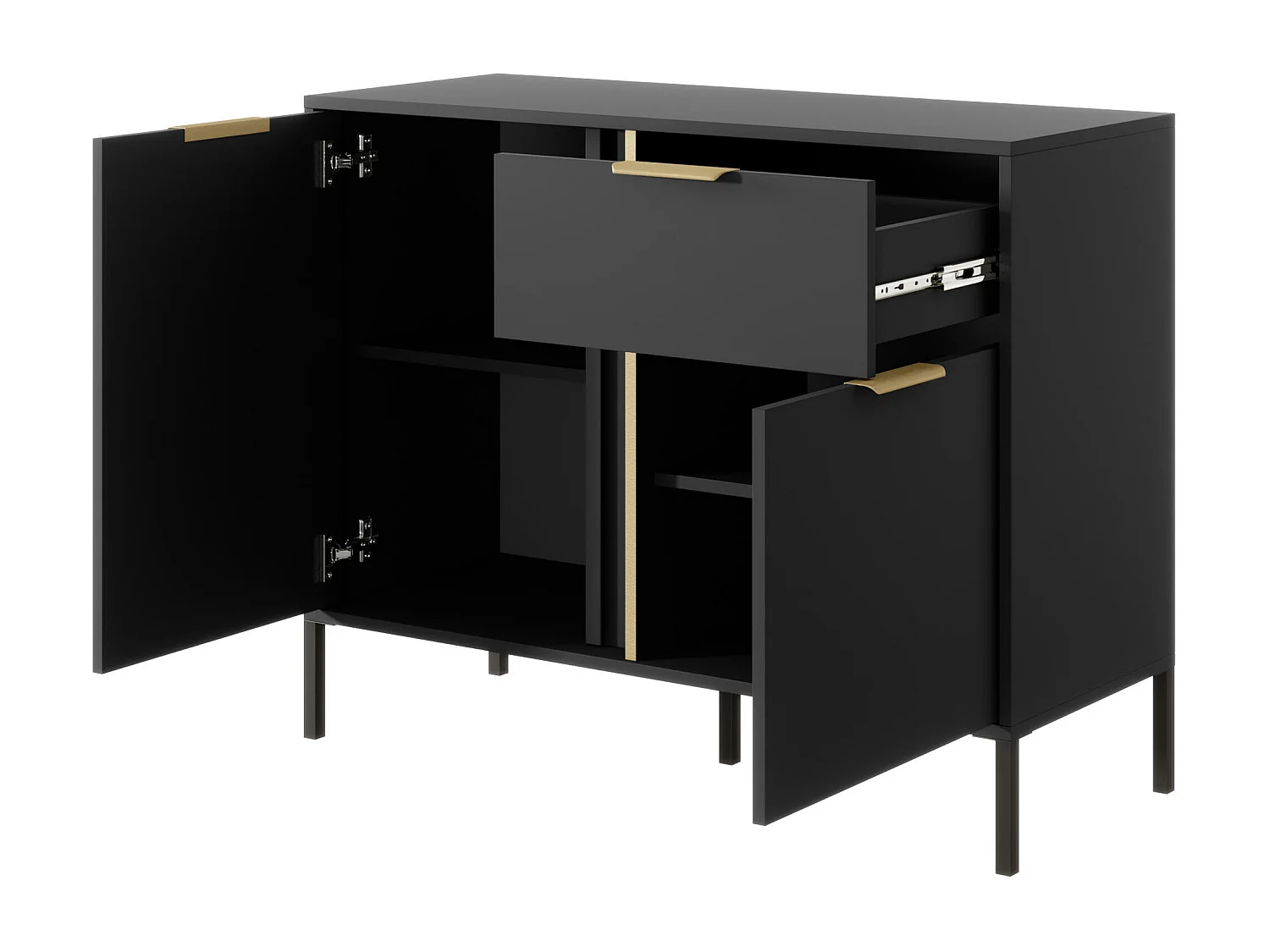 Kommode LARS COD104 2D1D 104x40x82 Schwarz