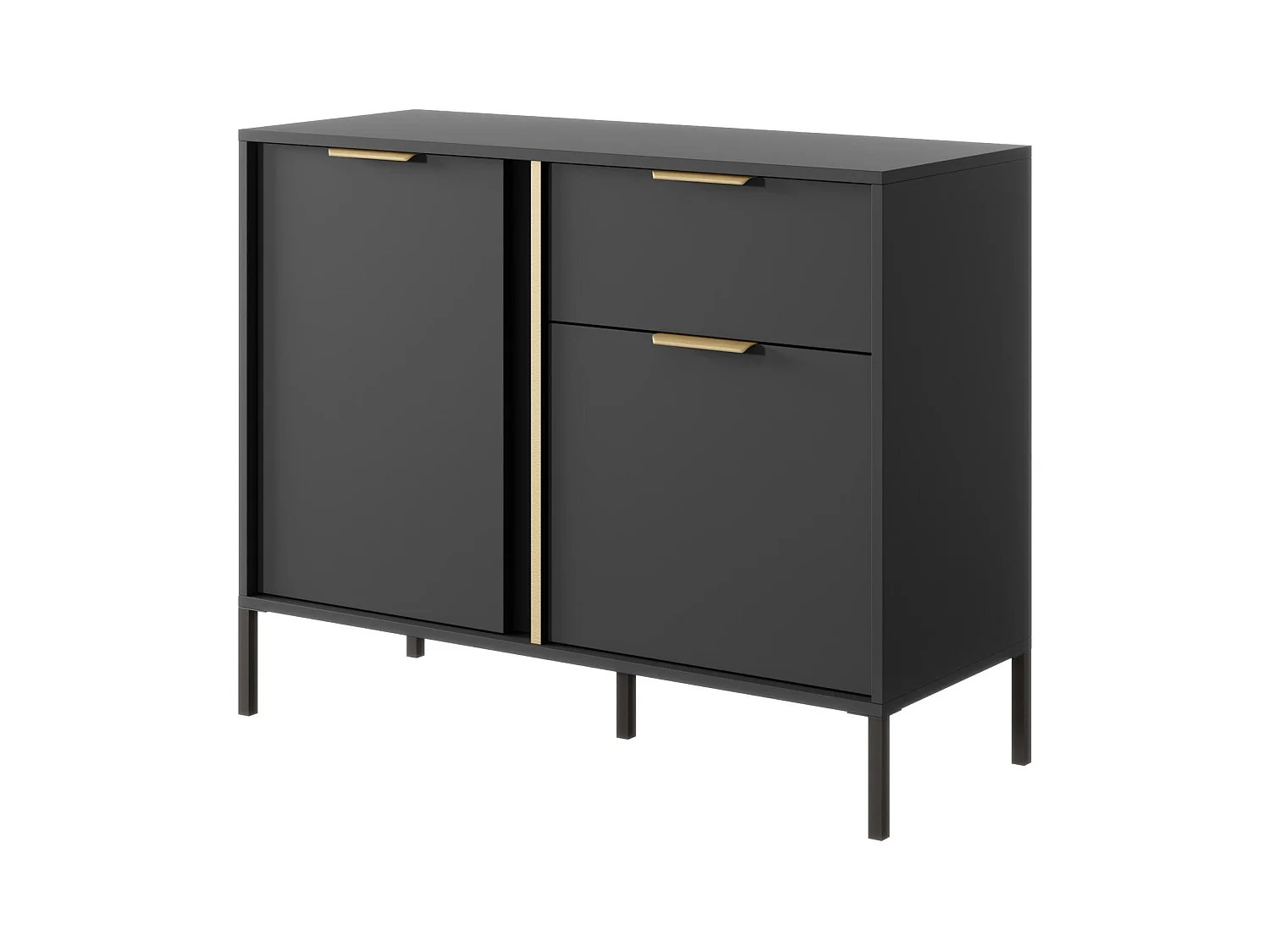 Ladekast LARS COD104 2D1D 104x40x82 Zwart