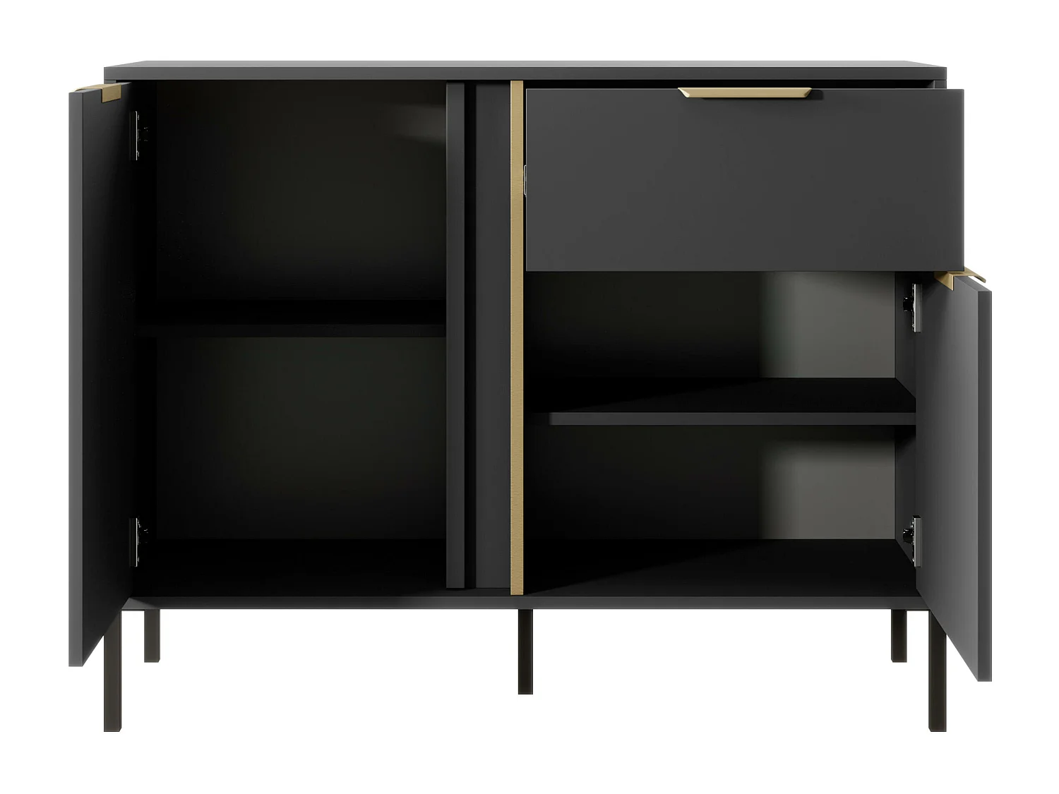 Commode LARS COD104 2D1D 104x40x82 Noir