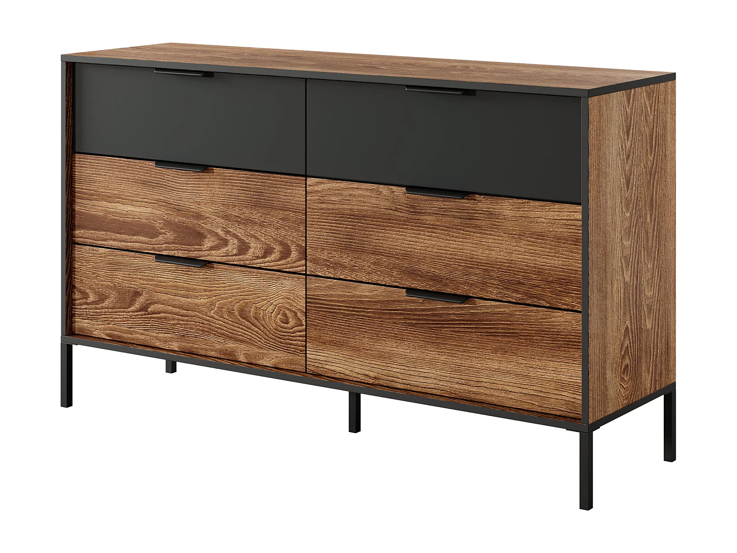 Commode MILTON COD138 6D 138x40x82 Brun