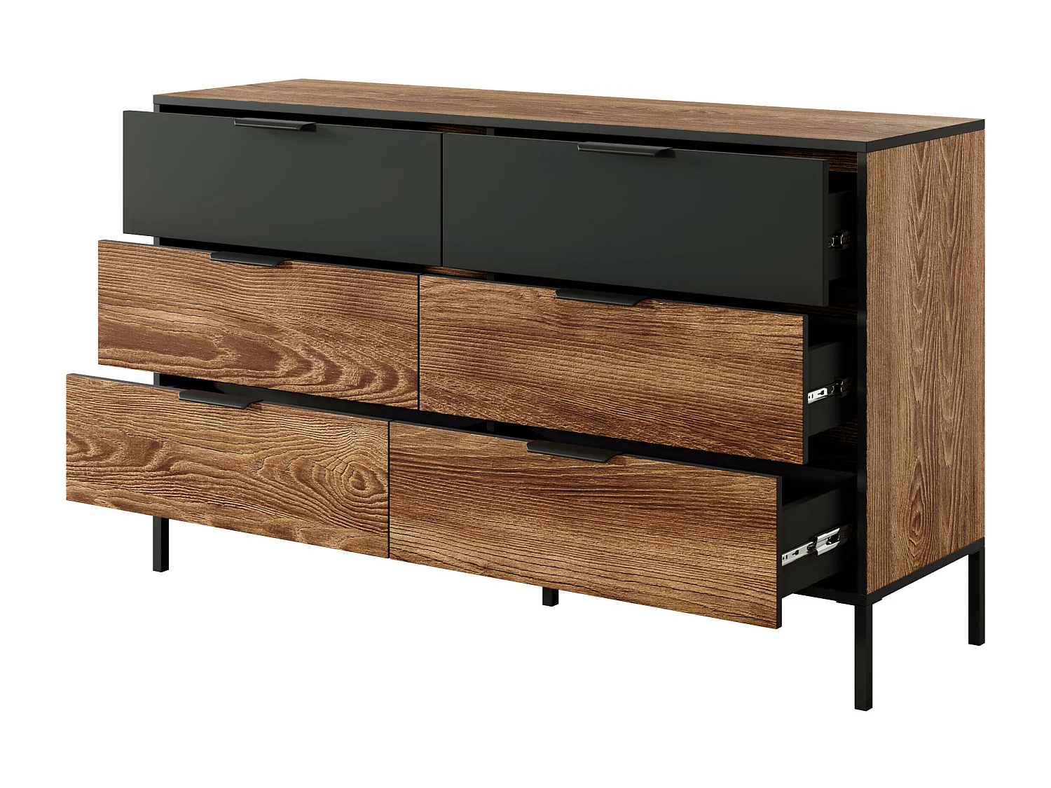 Commode MILTON COD138 6D 138x40x82 Brun