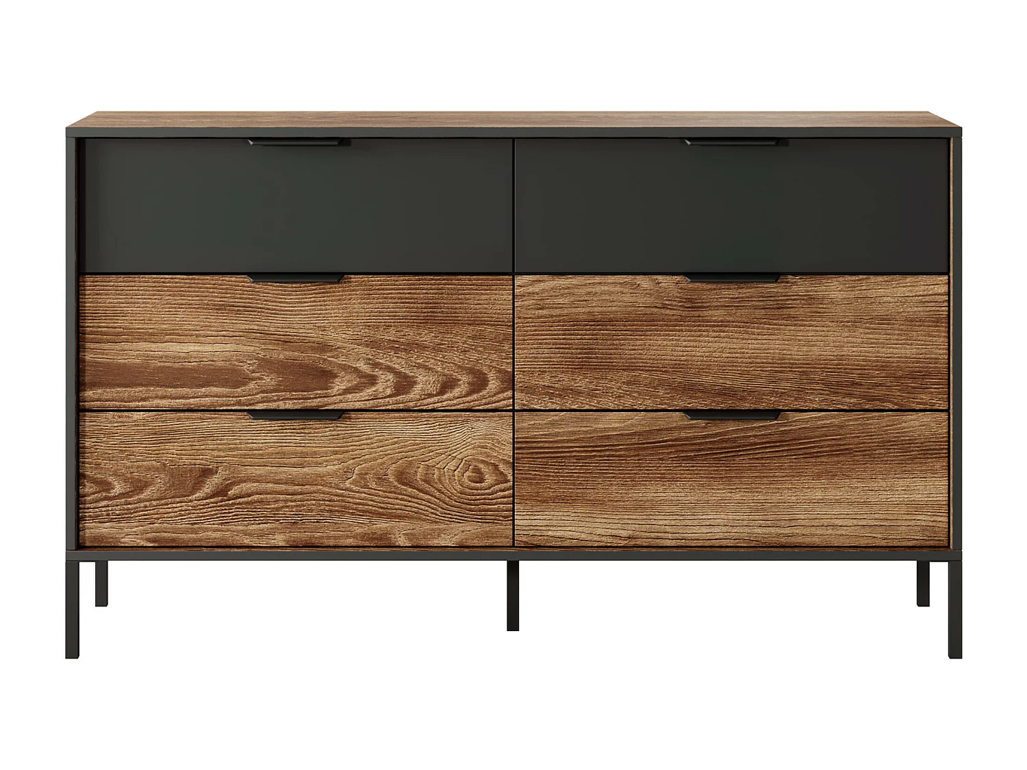 Commode MILTON COD138 6D 138x40x82 Brun