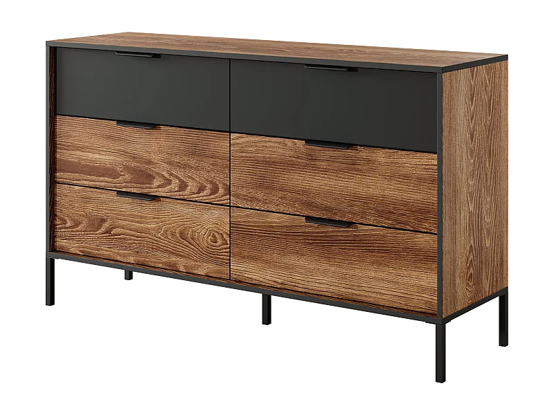 Comoda MILTON COD138 6D 138x40x82 Marrón