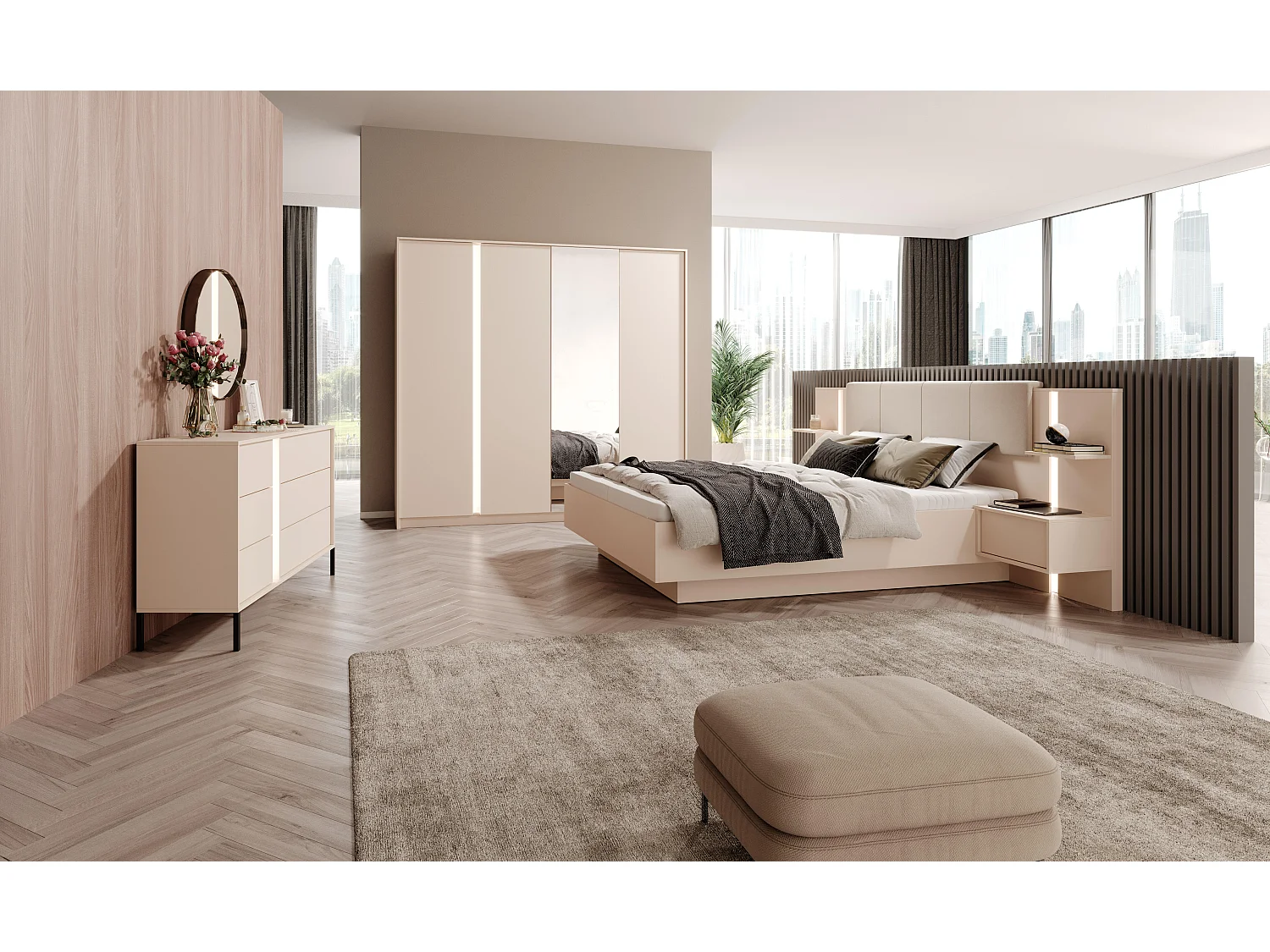 Kommode DAST COD138 6D 138x40x82 Rosa