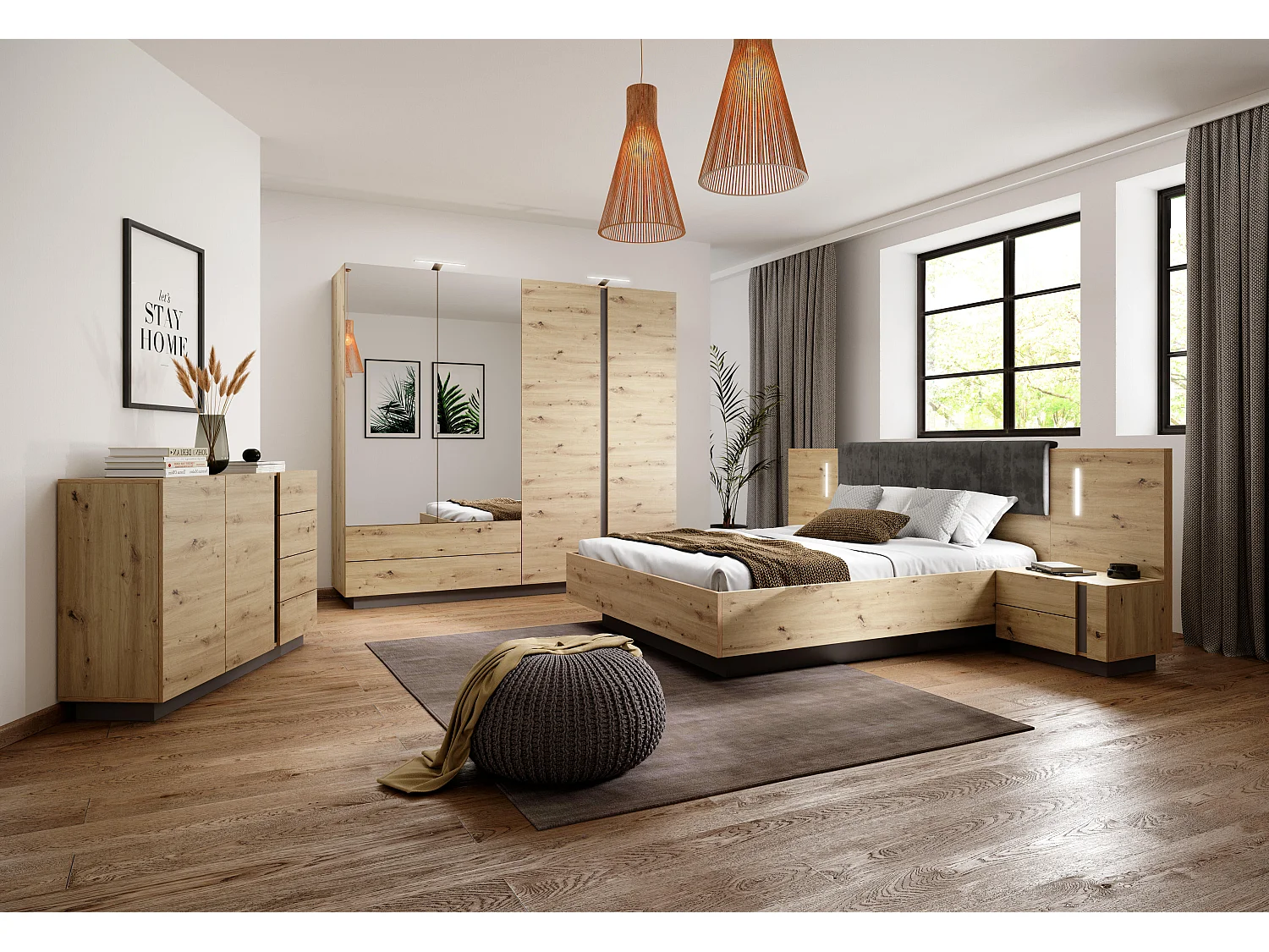 Kommode ARCADE COD139 2D4D 139x40x91 Beige