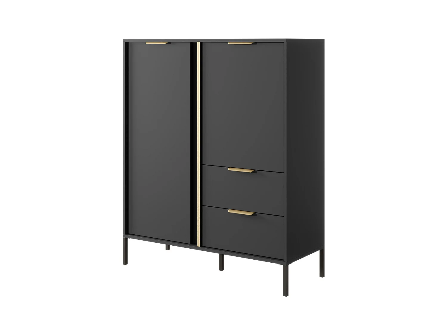 Commode LARS COD104 2D2D 104x40x124 Noir