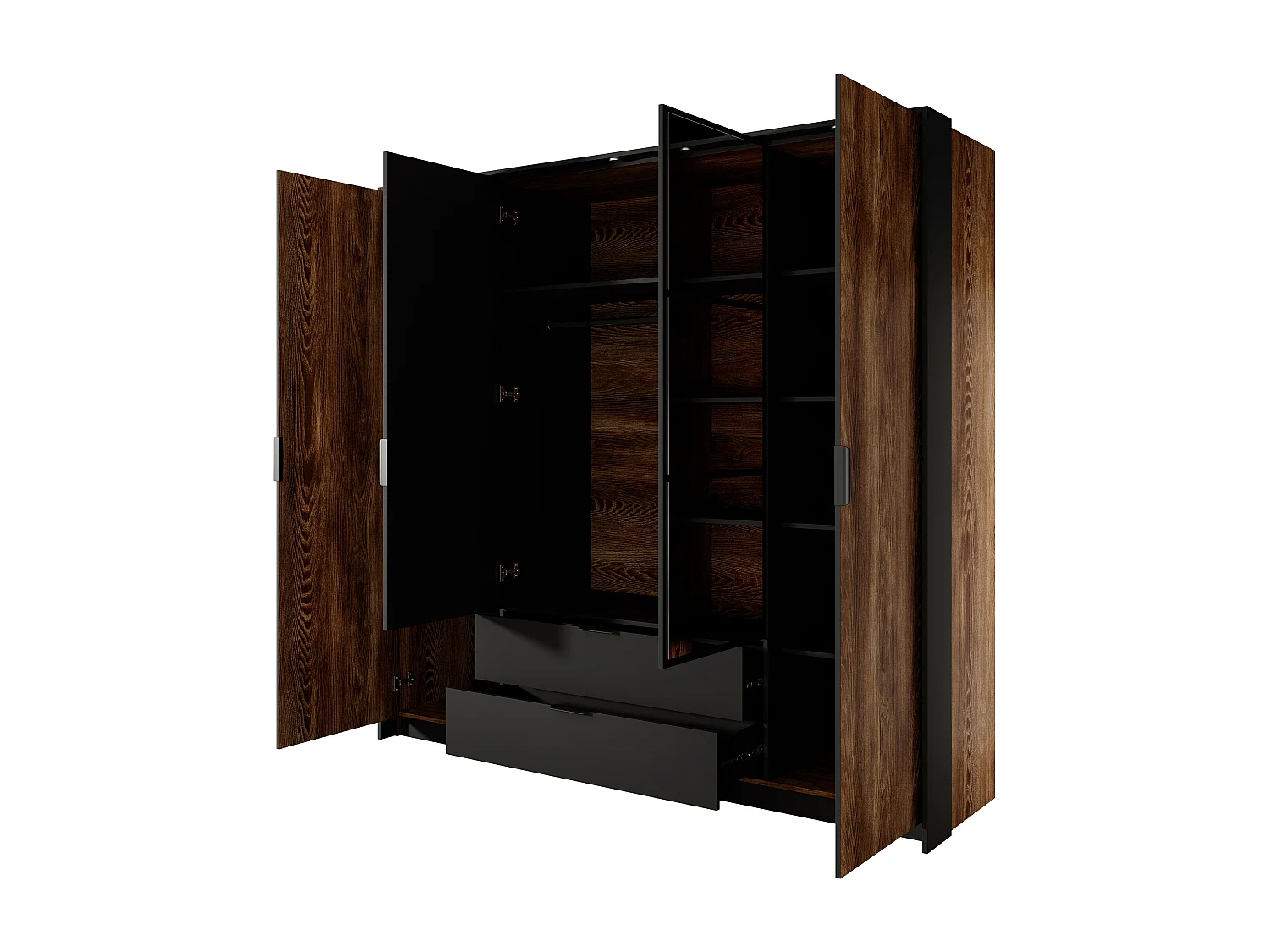 Roupeiro MILTON WR224 4D2D1 224x59x210 Castanho