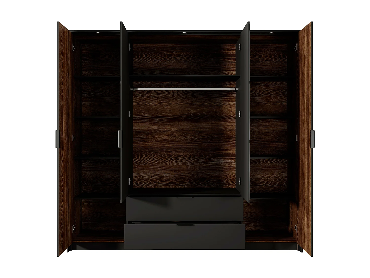 Roupeiro MILTON WR224 4D2D1 224x59x210 Castanho