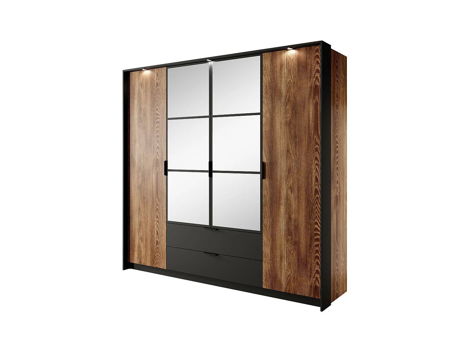 Armoire MILTON WR224 4D2D1 224x59x210 Brun