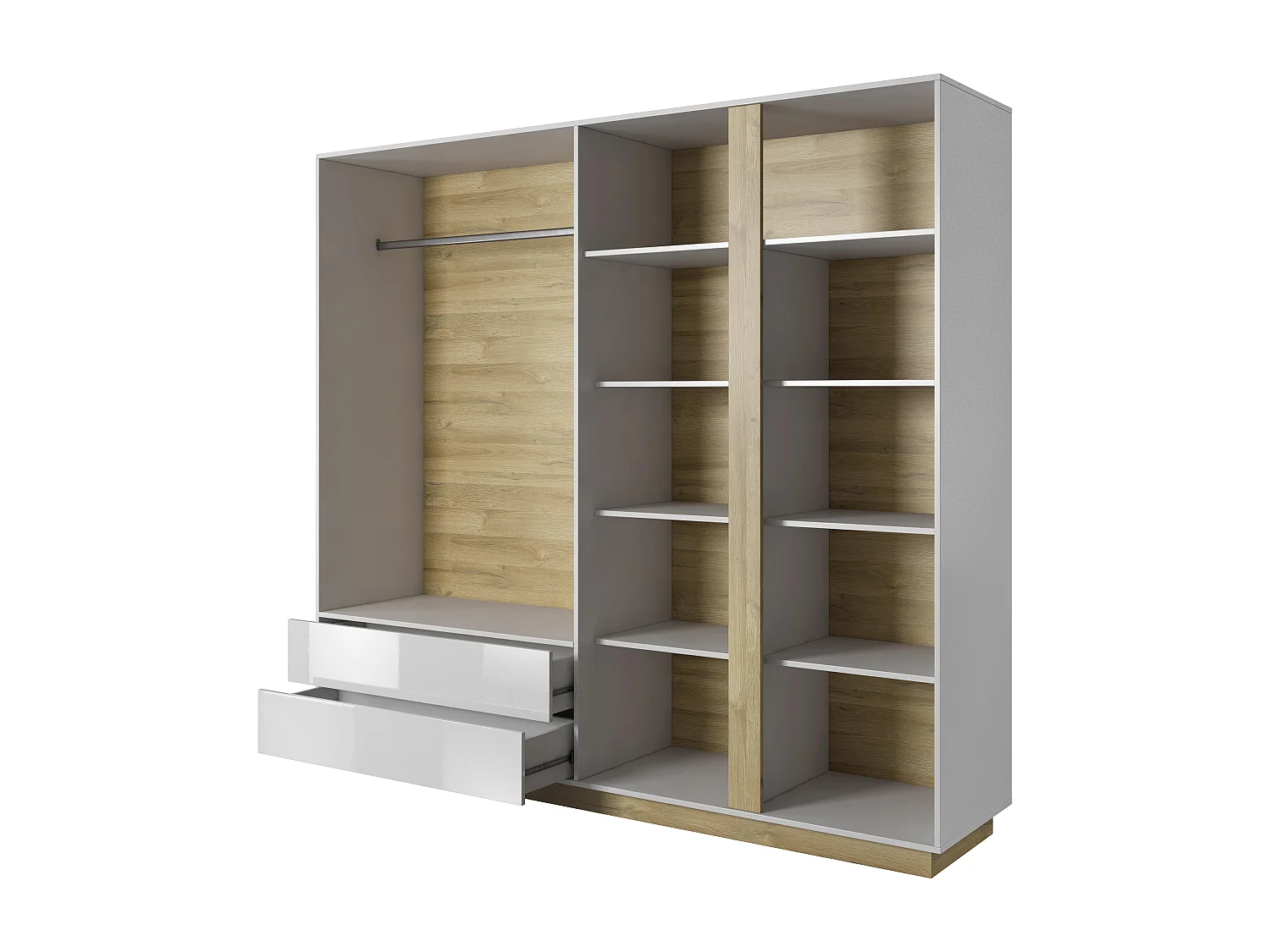 Armoire ARCADE WR220 4D2D1 220x54x203 Blanc