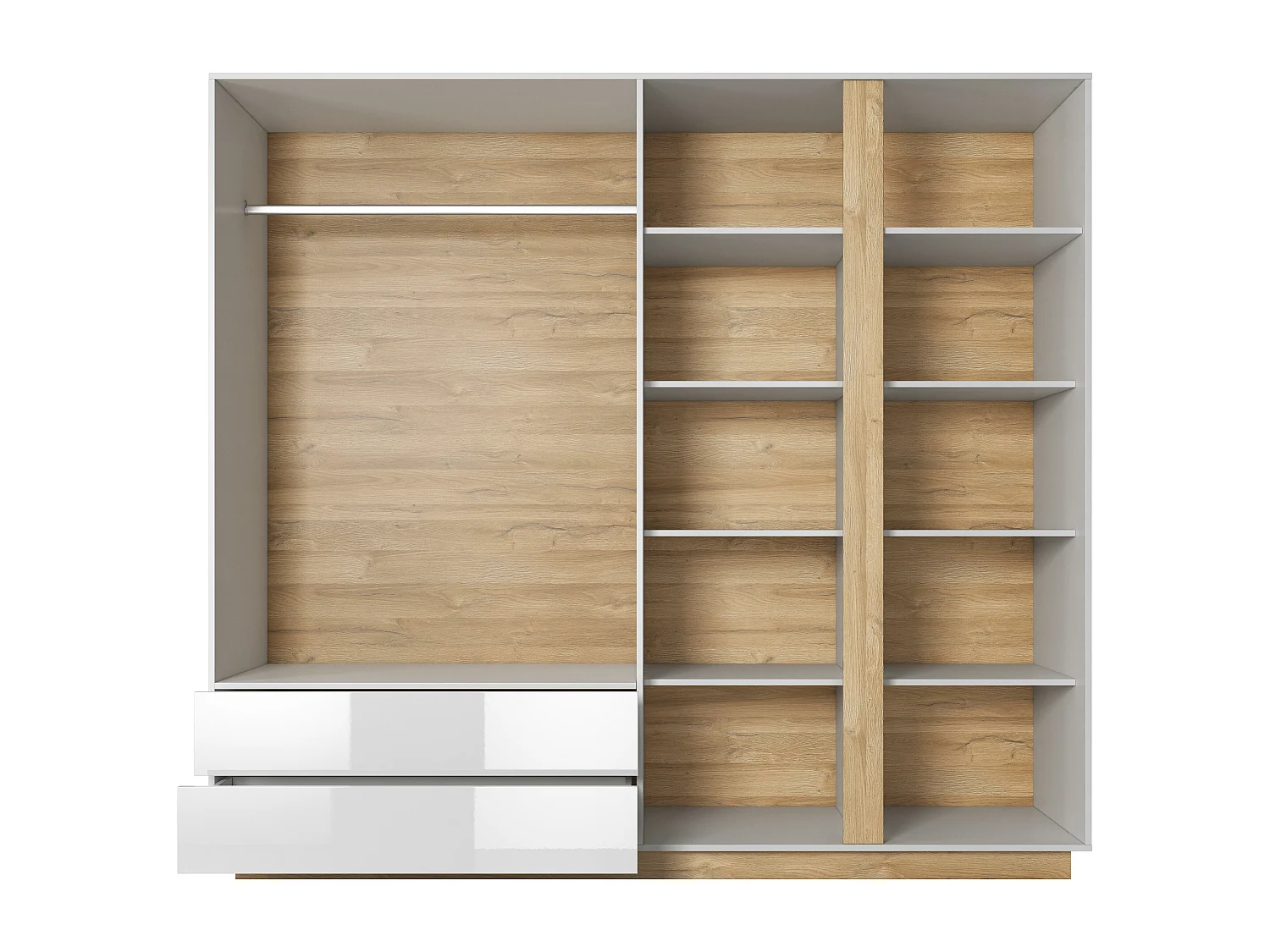 Armoire ARCADE WR220 4D2D1 220x54x203 Blanc