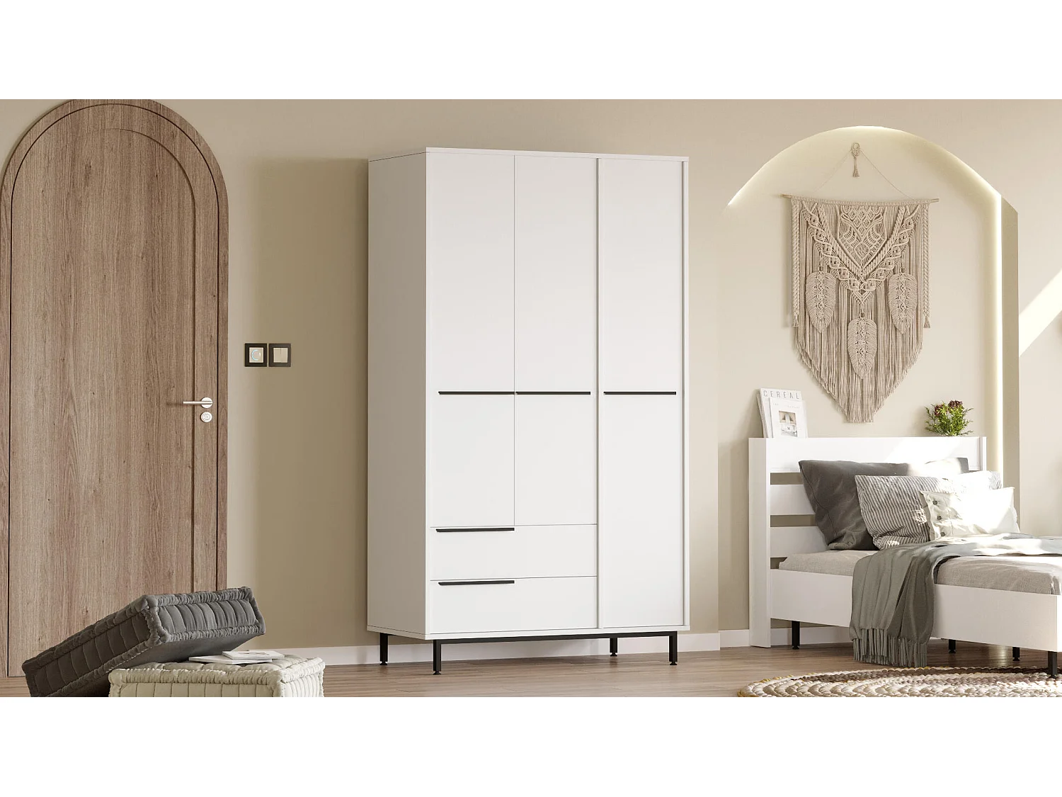 Roupeiro OCEAN WR112 3D2D6S 112x55x196 Branco