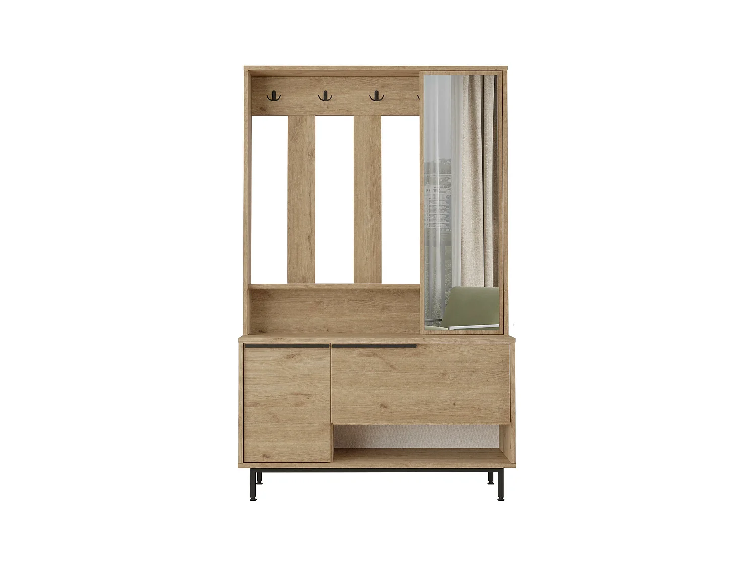 Kleerkast OCEAN WR112 2D4S 112x36x178 Natuurlijk