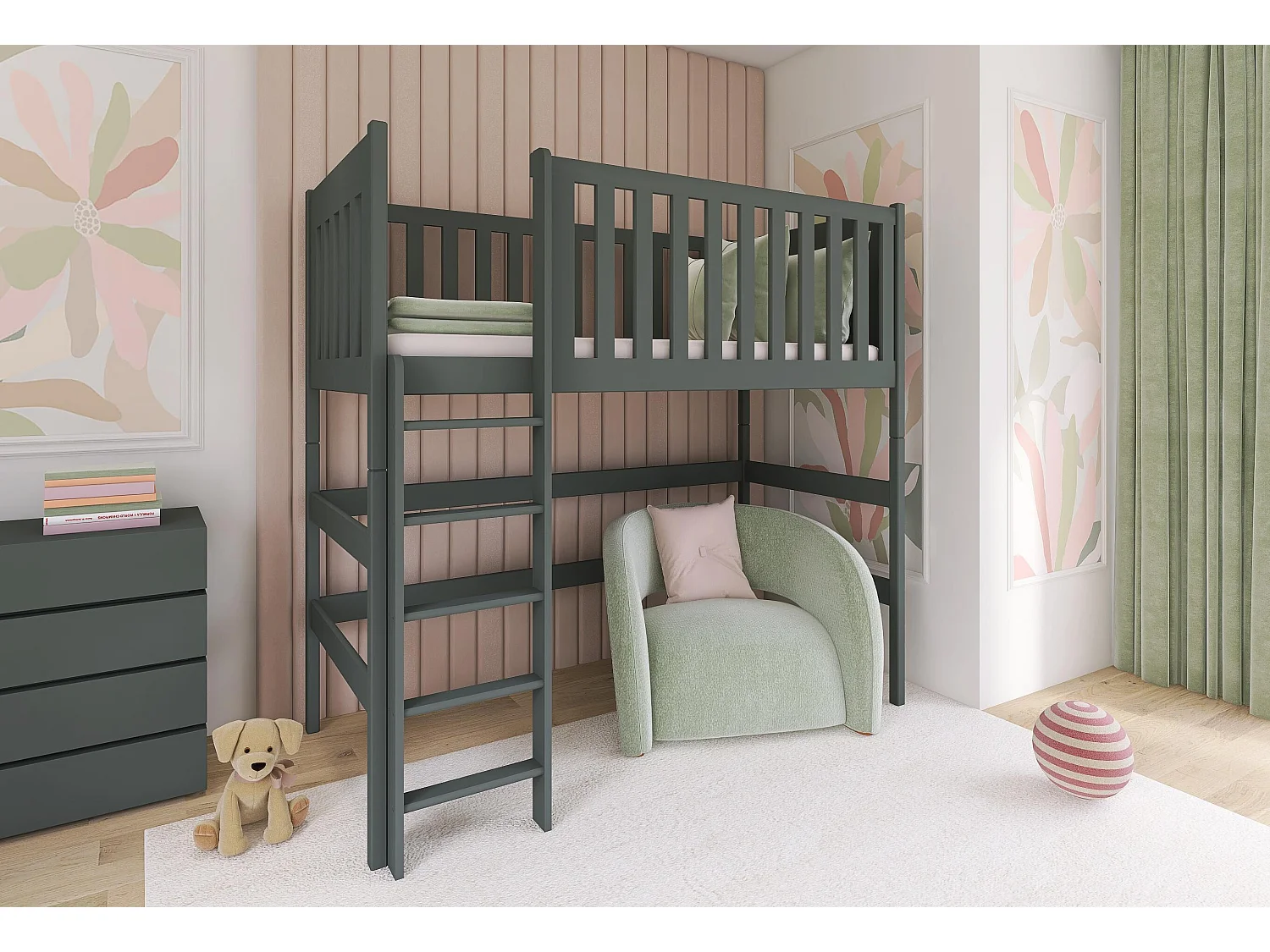 Hoogslaper LAURA LB003 80x200 cm Grafiet