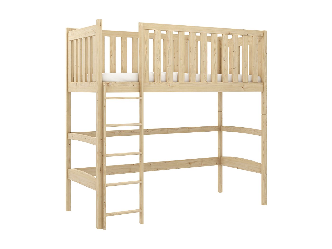 Letto a soppalco 90x190 Luka Bianco: ecosostenibile e modulabile