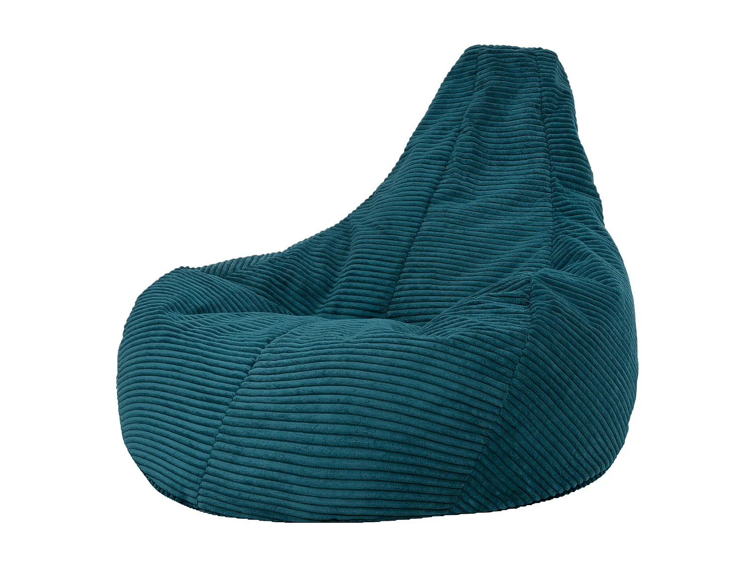Pouf inclinable velours côtelé, bleu canard - DALTON