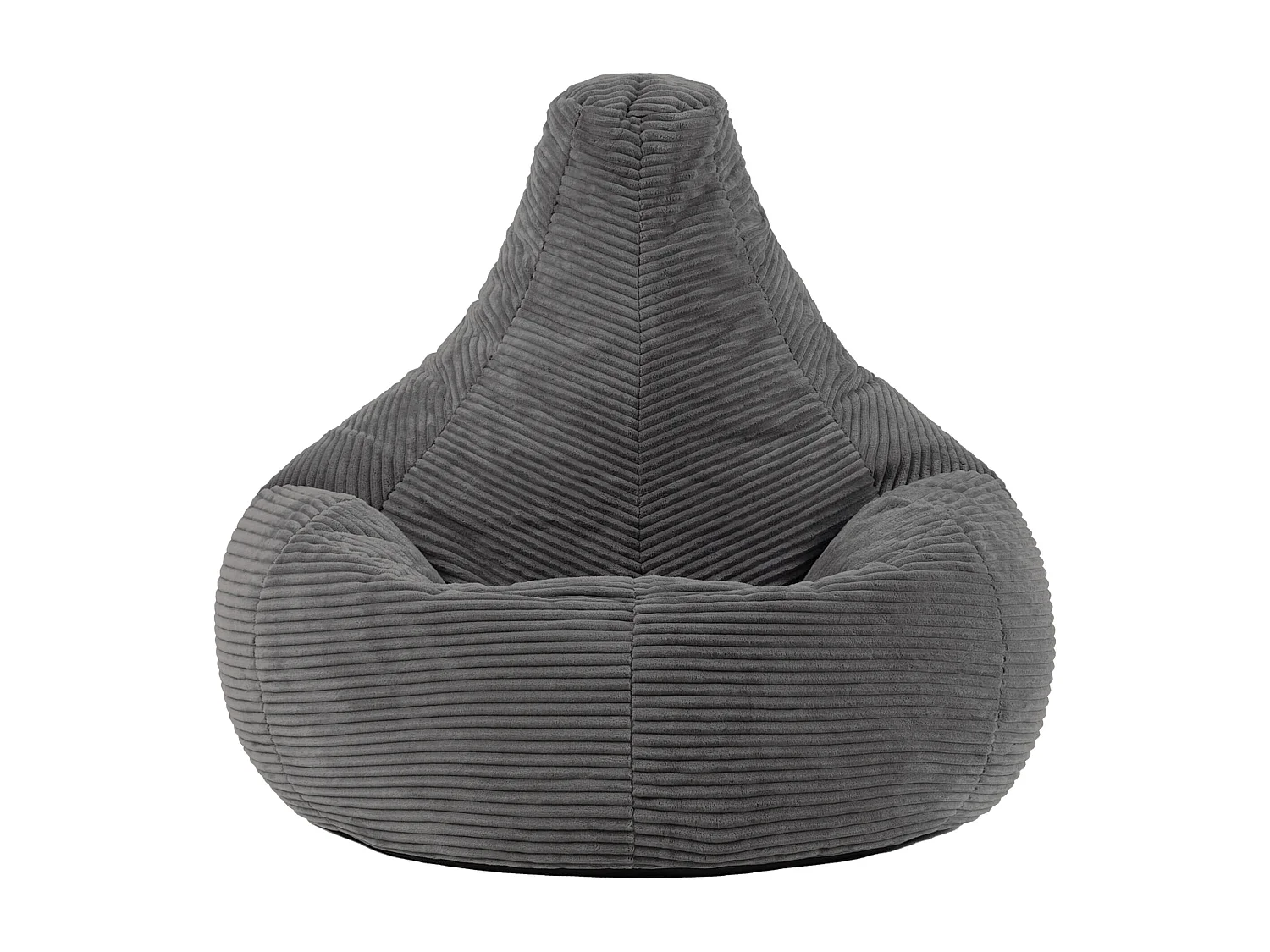 Pouf inclinable velours côtelé, gris anthracite - DALTON