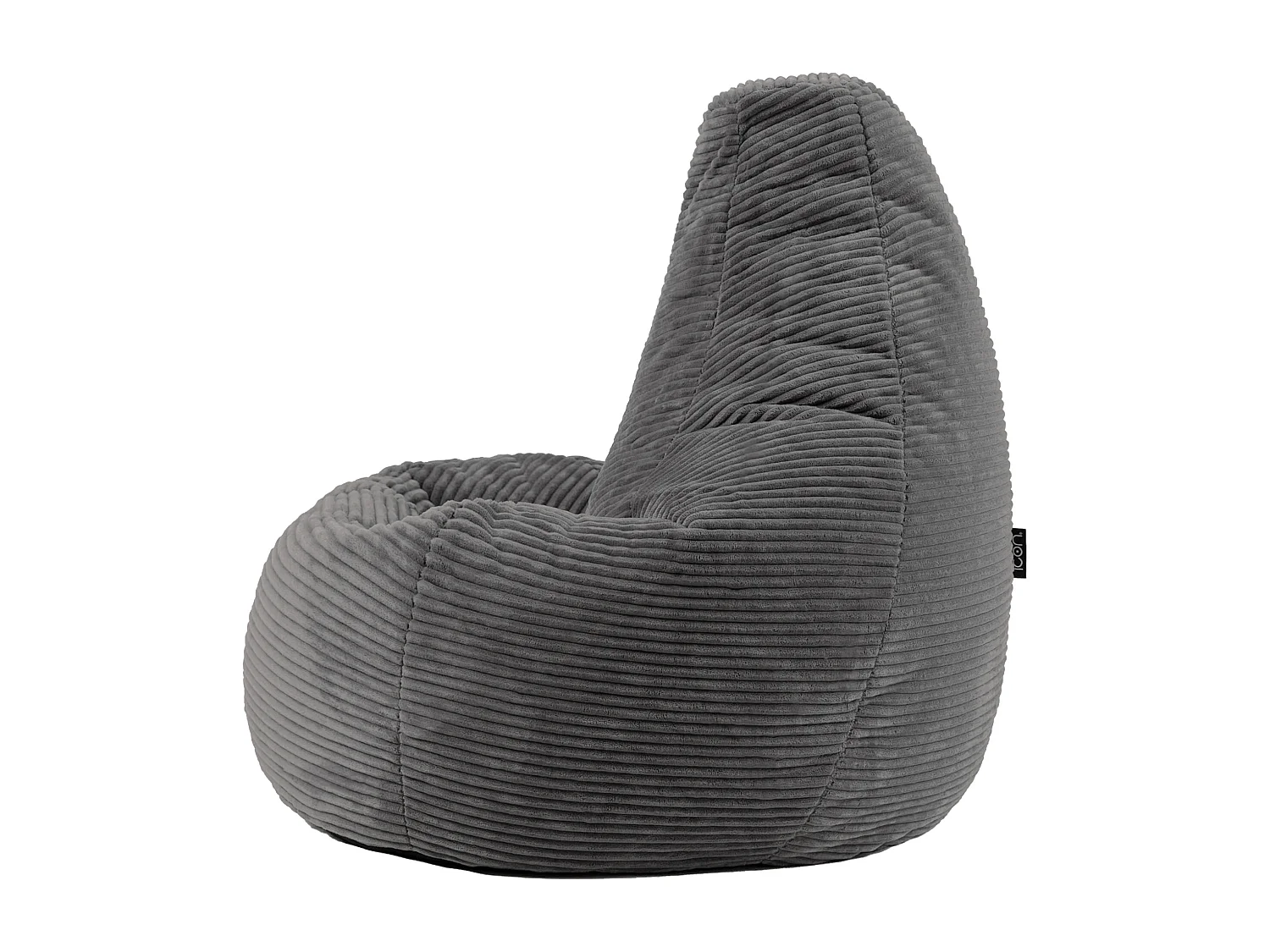 Pouf inclinable velours côtelé, gris anthracite - DALTON