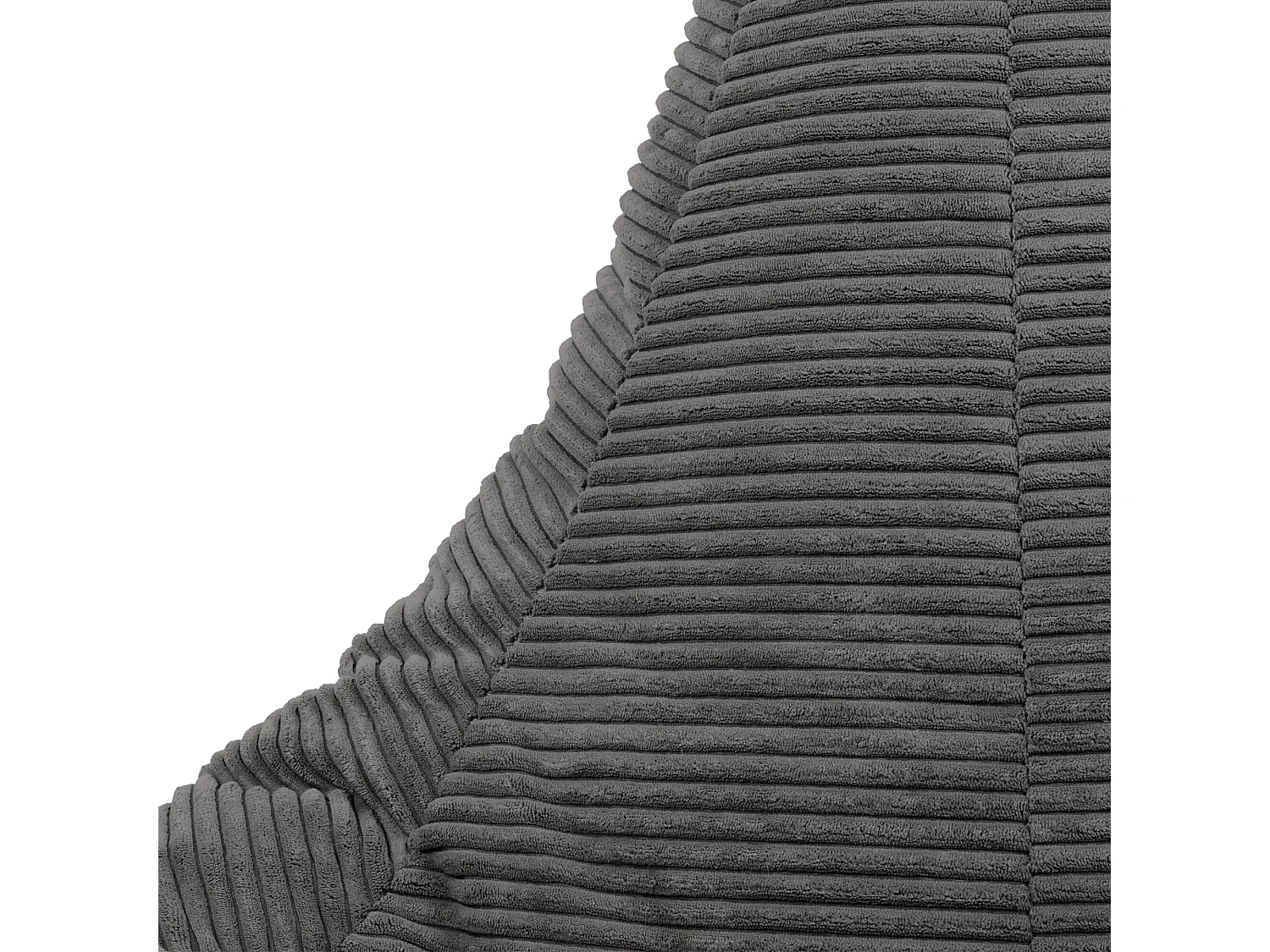 Pouf inclinable velours côtelé, gris anthracite - DALTON