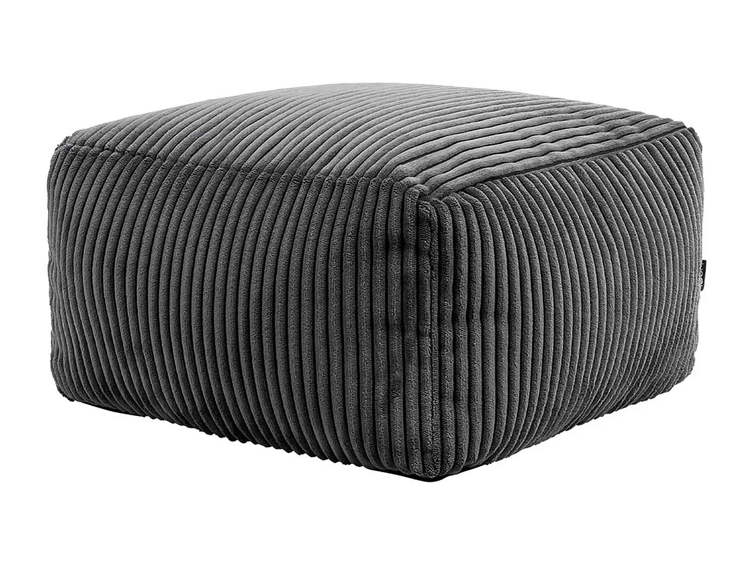 Pouf inclinable velours côtelé, gris anthracite - DALTON