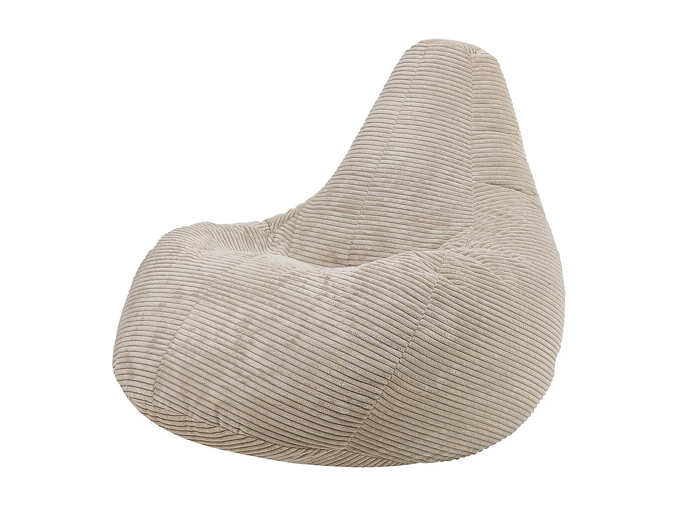 Pouf inclinable velours côtelé, beige - DALTON