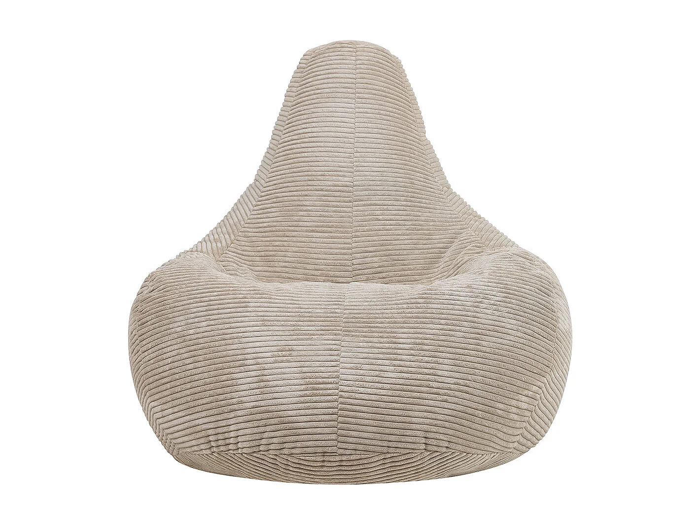 Pouf inclinable velours côtelé, beige - DALTON