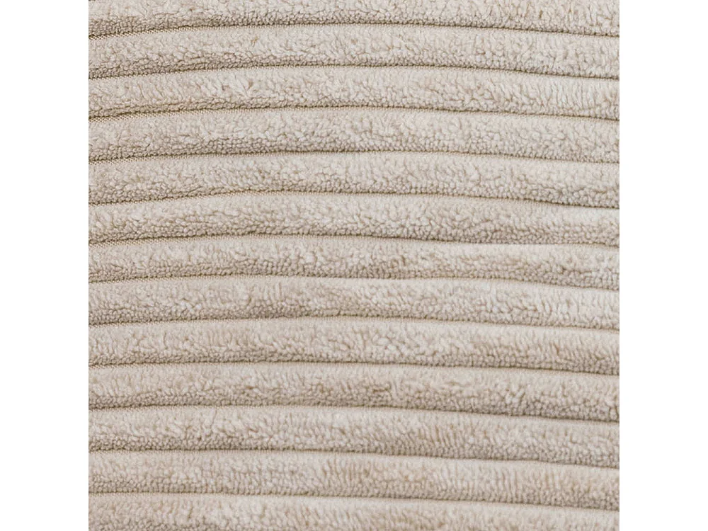 Pouf inclinable velours côtelé, beige - DALTON